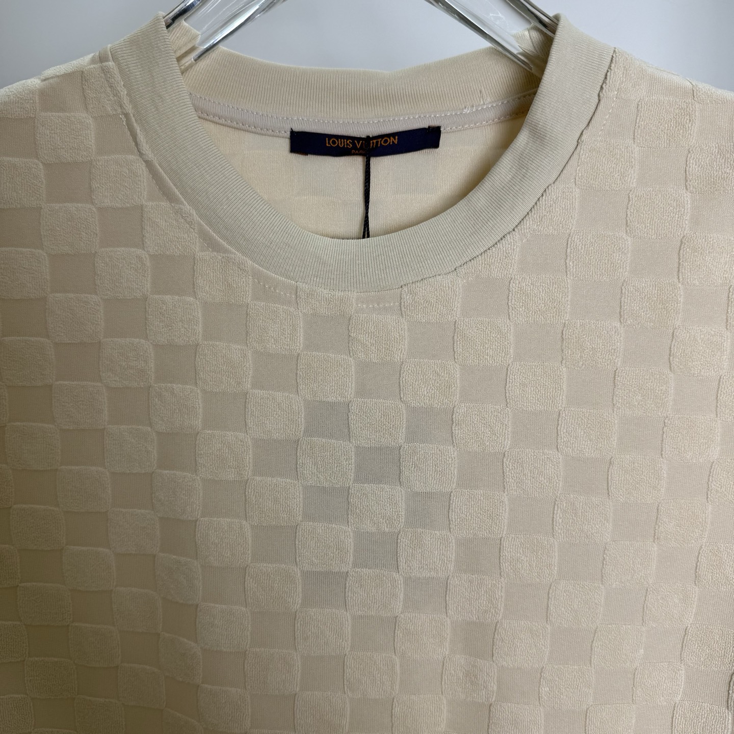 Louis Vuitton LV路易威登2025新款格子纹提花短袖圆领T恤