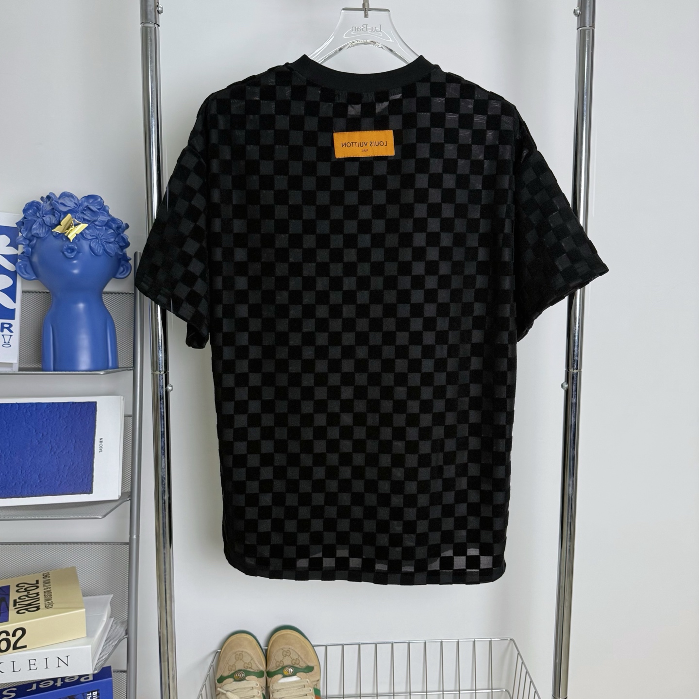 Louis Vuitton LV路易威登2025新款格子纹提花短袖圆领T恤
