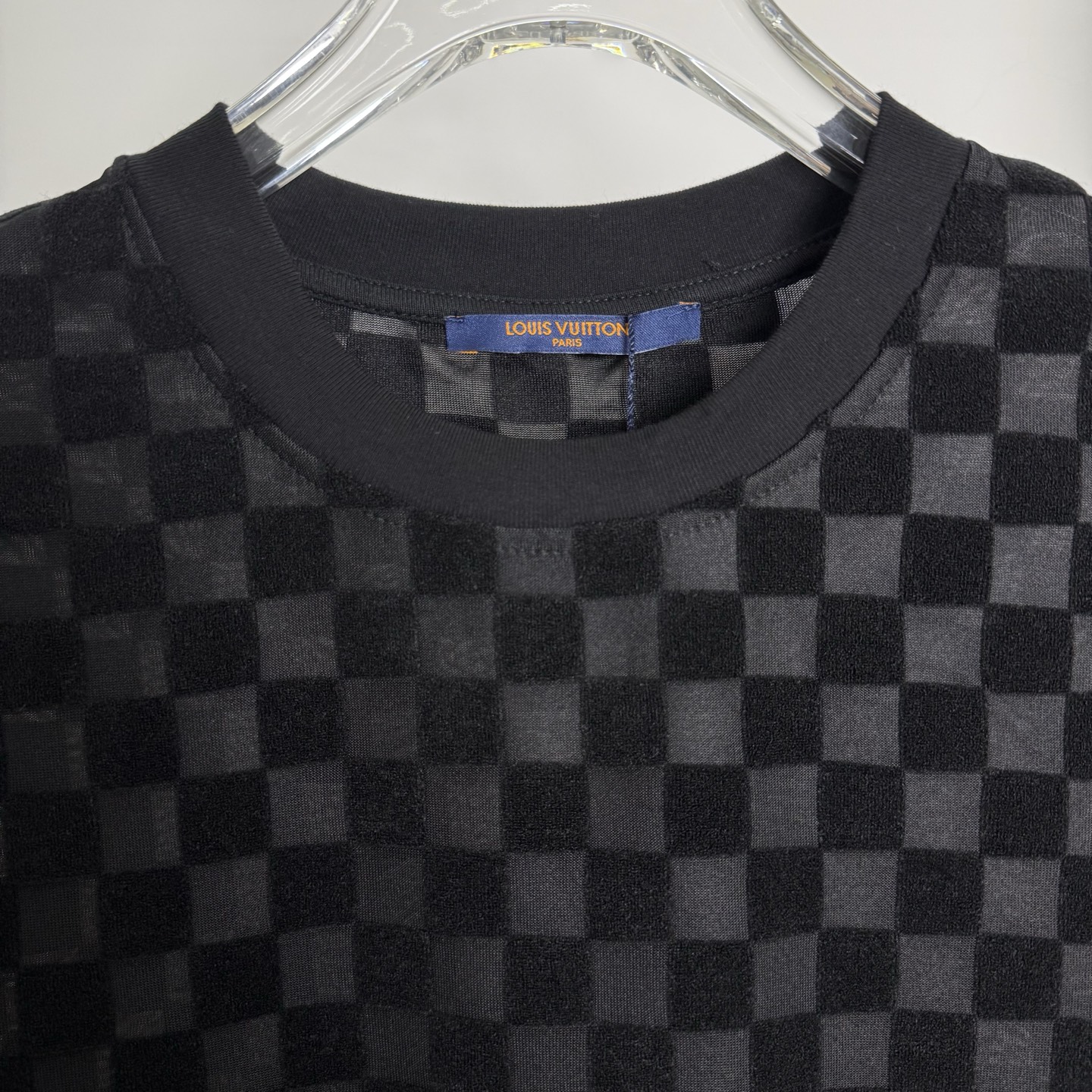 Louis Vuitton LV路易威登2025新款格子纹提花短袖圆领T恤
