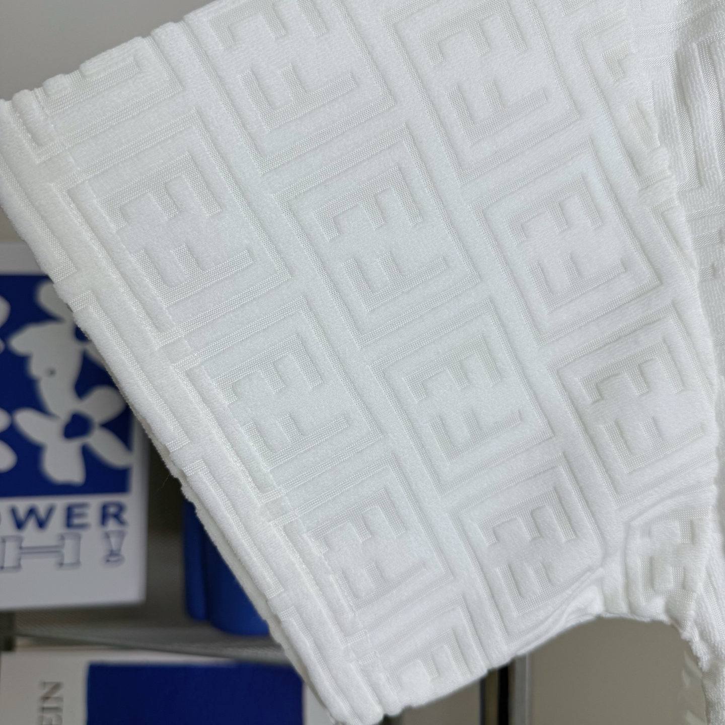 Fendi FENDI 2025新款芬迪提花毛巾面料圆领F字母提花短袖T恤