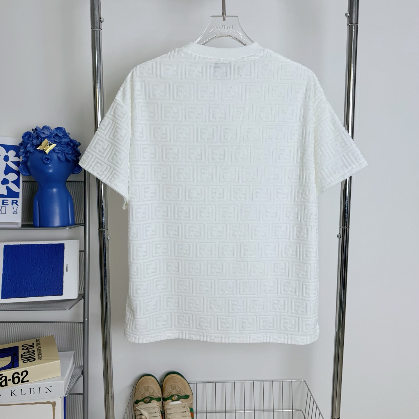 Fendi FENDI 2025新款芬迪提花毛巾面料圆领F字母提花短袖T恤