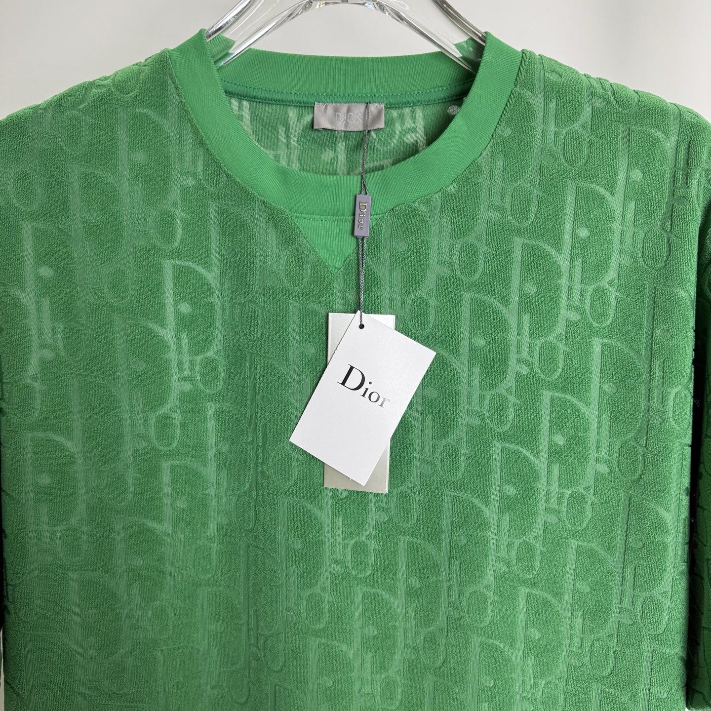 Dior #028（当天到货 现配）DIOR迪奥 CD字母暗纹提花毛巾短袖圆领T恤