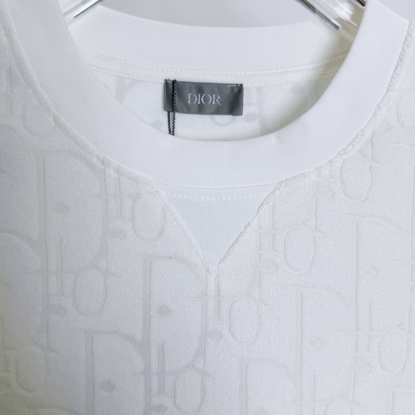 Dior DIOR迪奥 CD字母暗纹提花毛巾短袖圆领T恤
