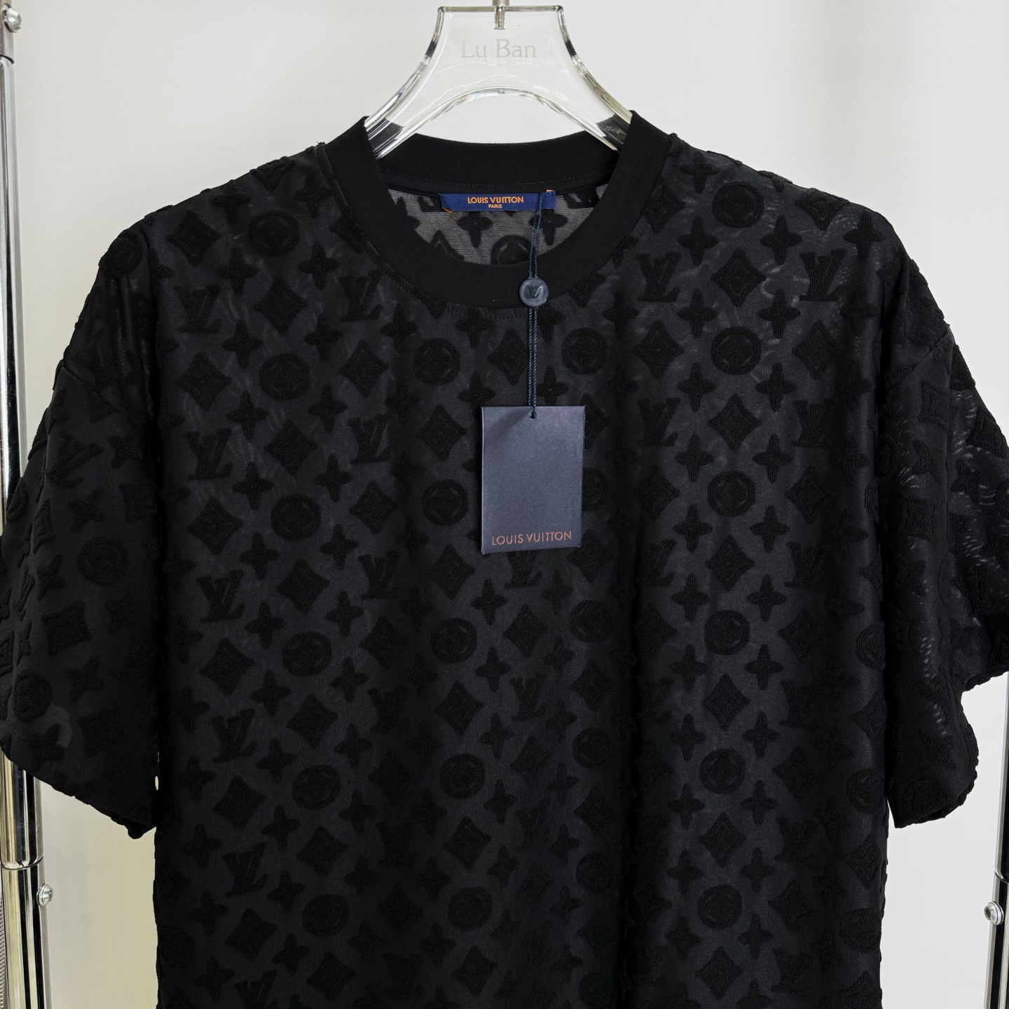 Louis Vuitton LV路易威登2025新款老花暗纹提花短袖圆领T恤