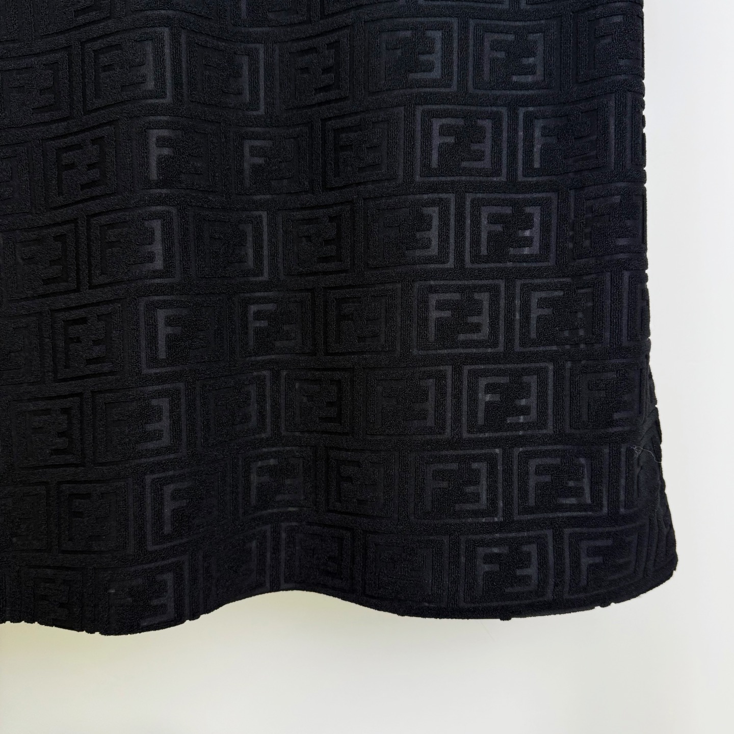 Fendi FENDI 2025新款芬迪提花毛巾面料圆领F字母提花短袖T恤