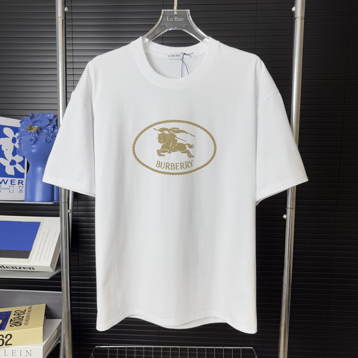 Burberry BURBERRY/巴宝莉 绒面发泡战马 立体胶印字母LOGO圆领短袖T恤