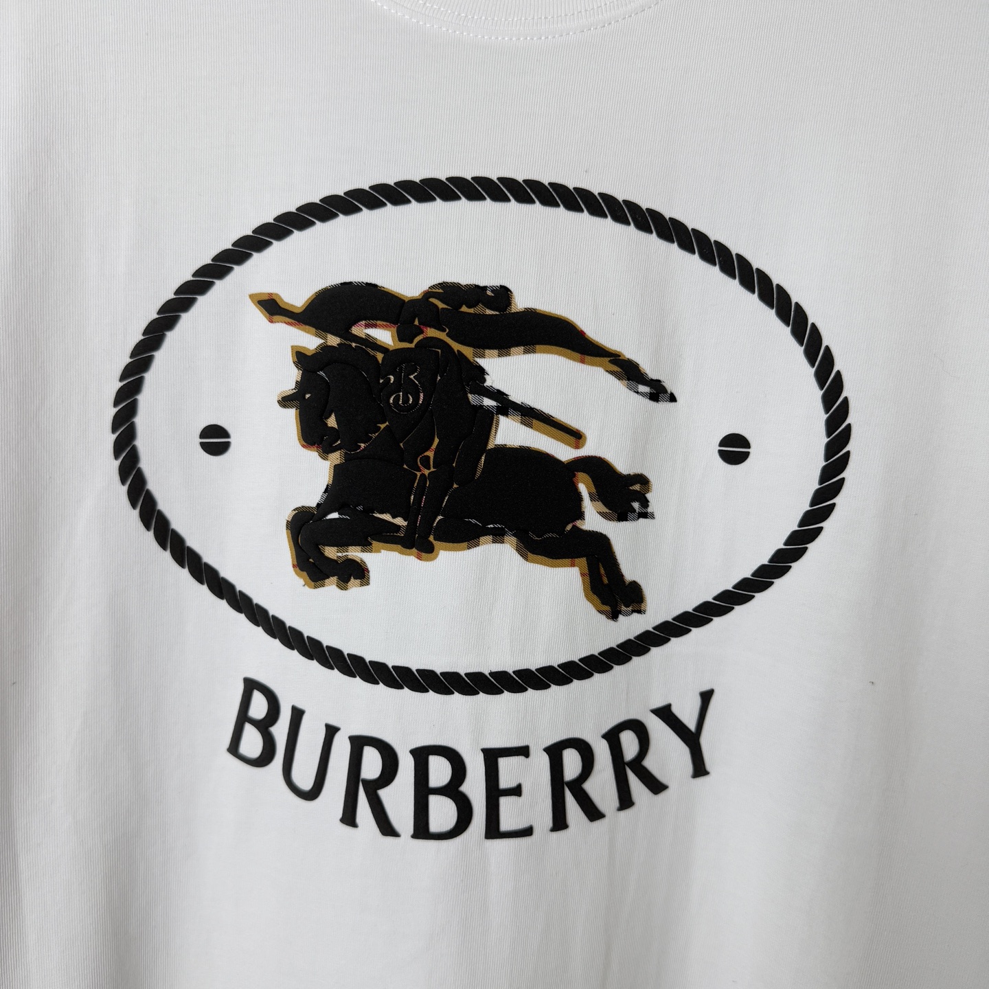 Burberry BURBERRY/巴宝莉 贴布发泡绒面战马 字母LOGO圆领短袖T恤