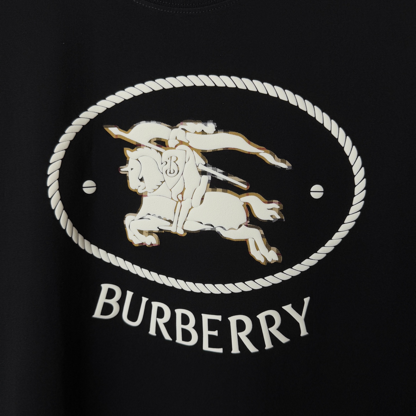 Burberry BURBERRY/巴宝莉 贴布发泡绒面战马 字母LOGO圆领短袖T恤