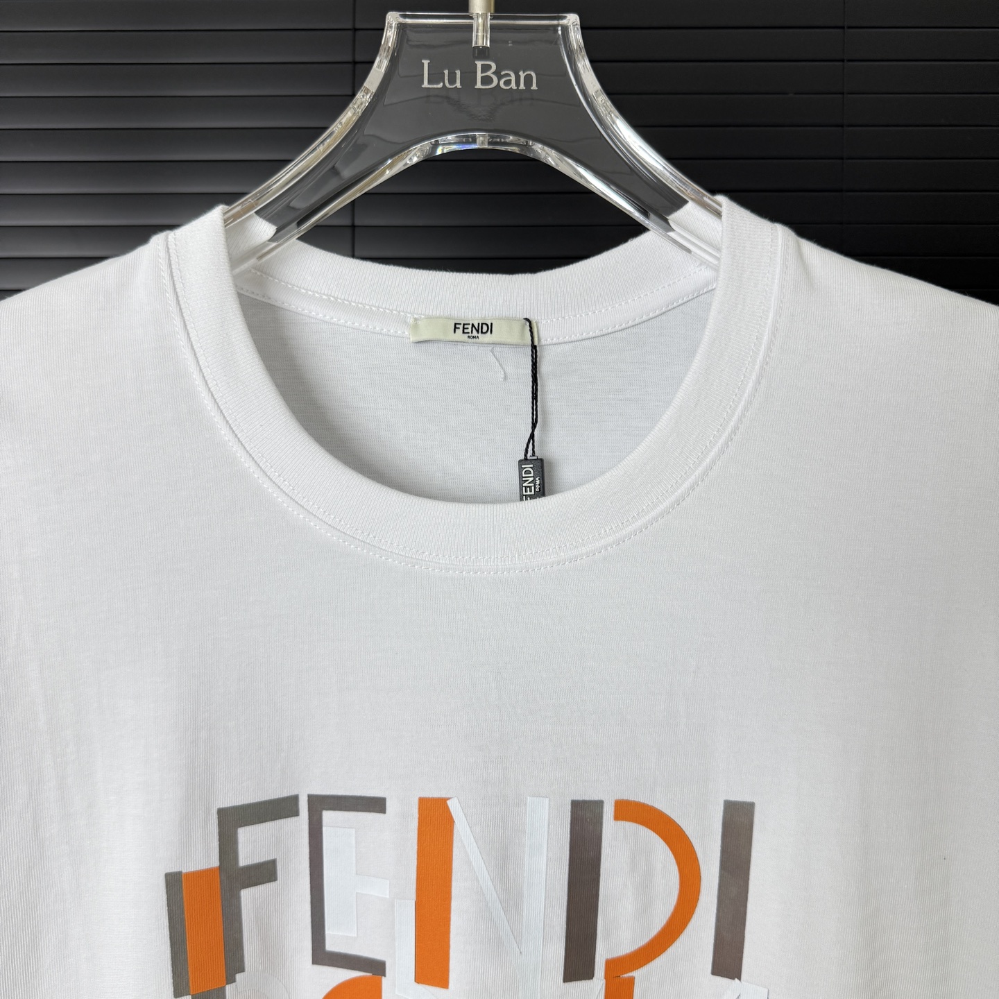 Fendi FENDI/芬迪 拼色 字母LOGO圆领短袖T恤
