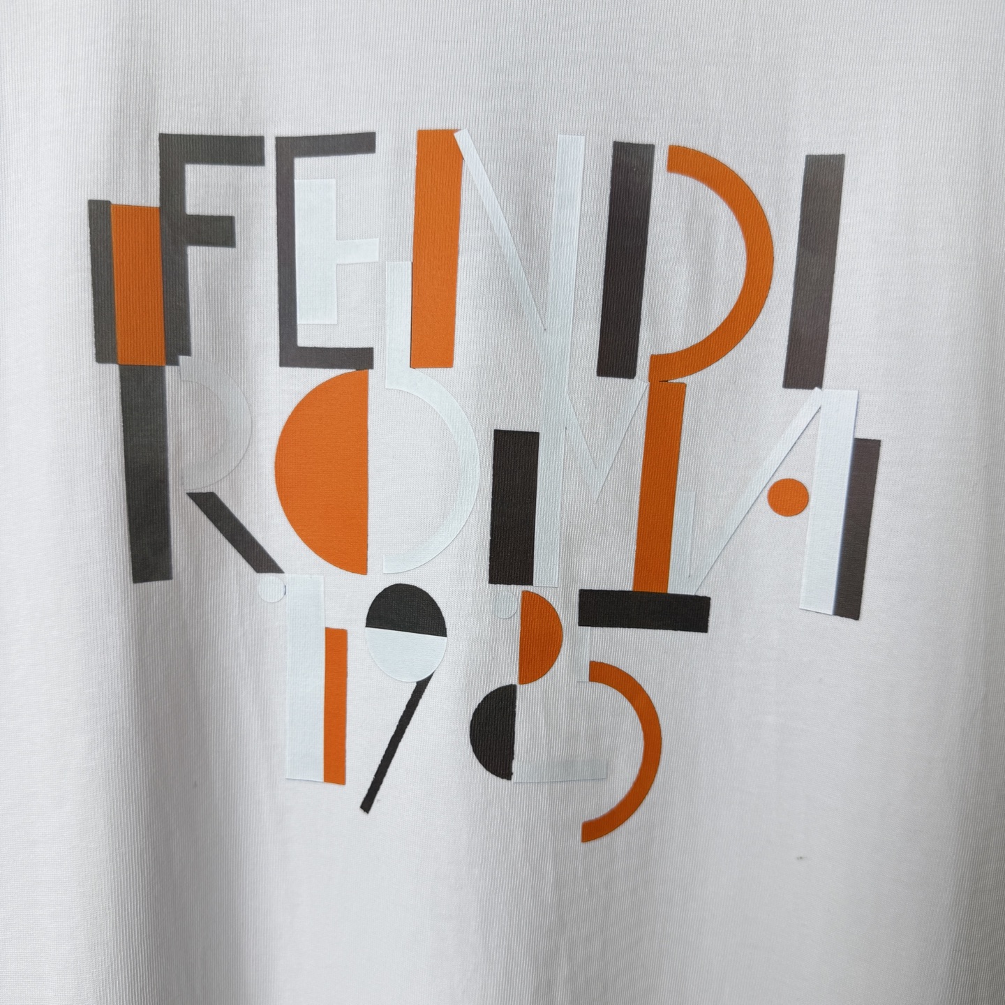 Fendi FENDI/芬迪 拼色 字母LOGO圆领短袖T恤
