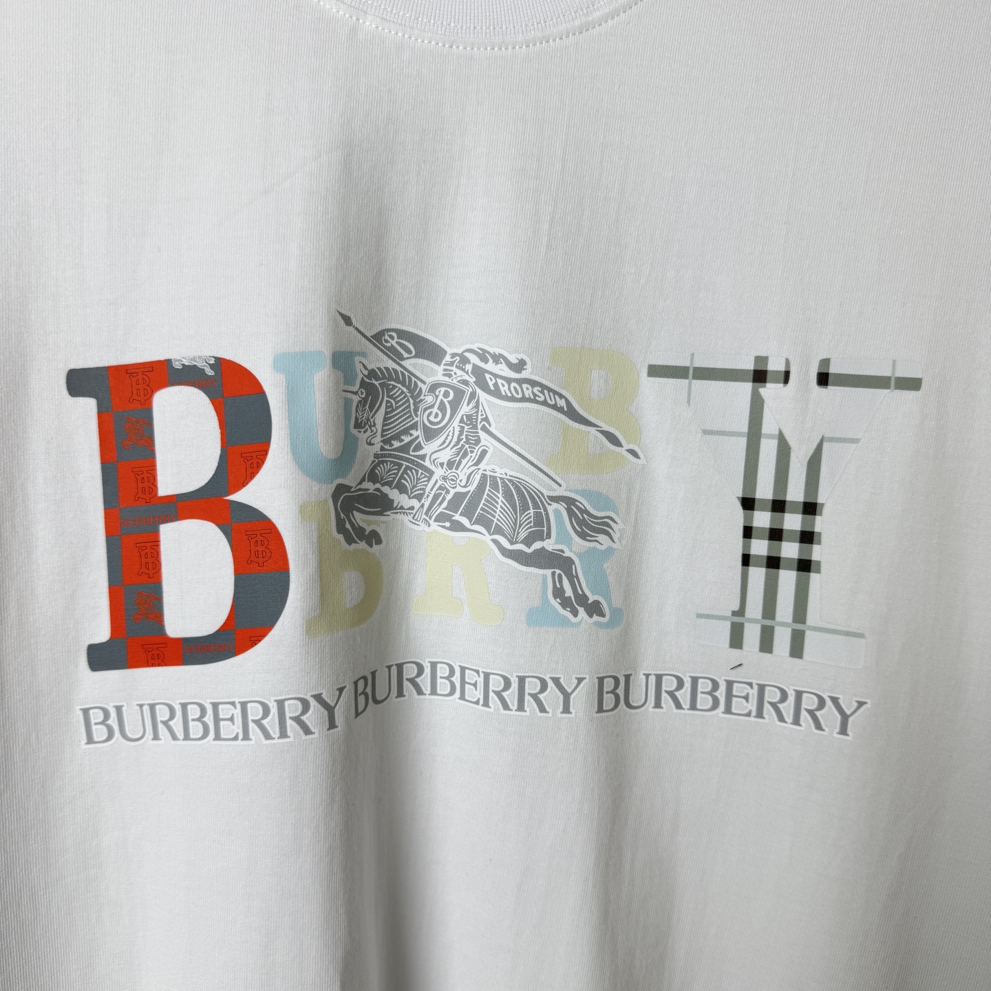Burberry BURBERRY/巴宝莉 拼色字母LOGO圆领短袖T恤