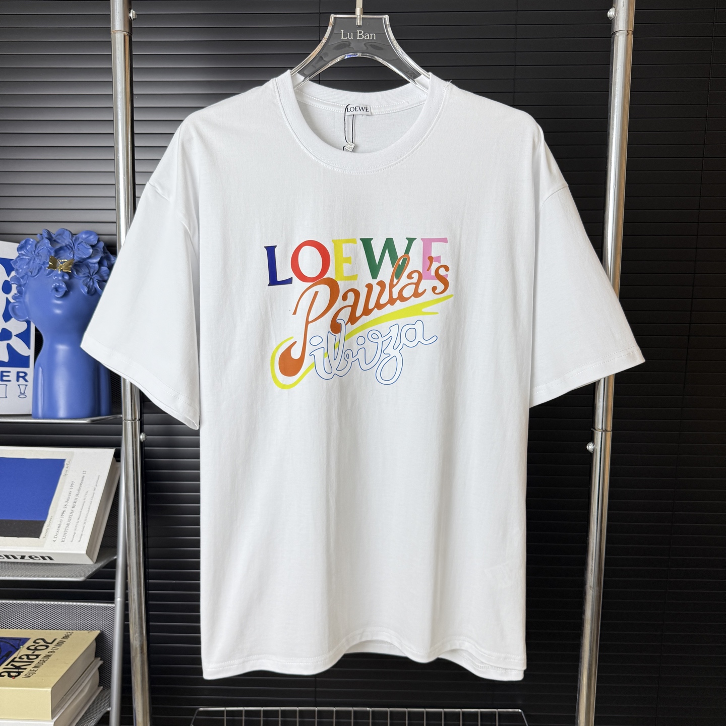 Loewe LOEWE/罗意威 彩虹图案口袋印字母LOGO圆领短袖T恤