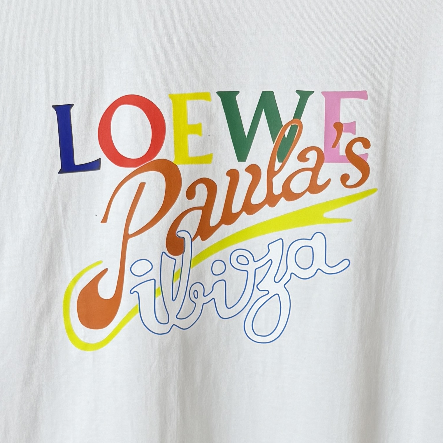 Loewe LOEWE/罗意威 彩虹图案口袋印字母LOGO圆领短袖T恤