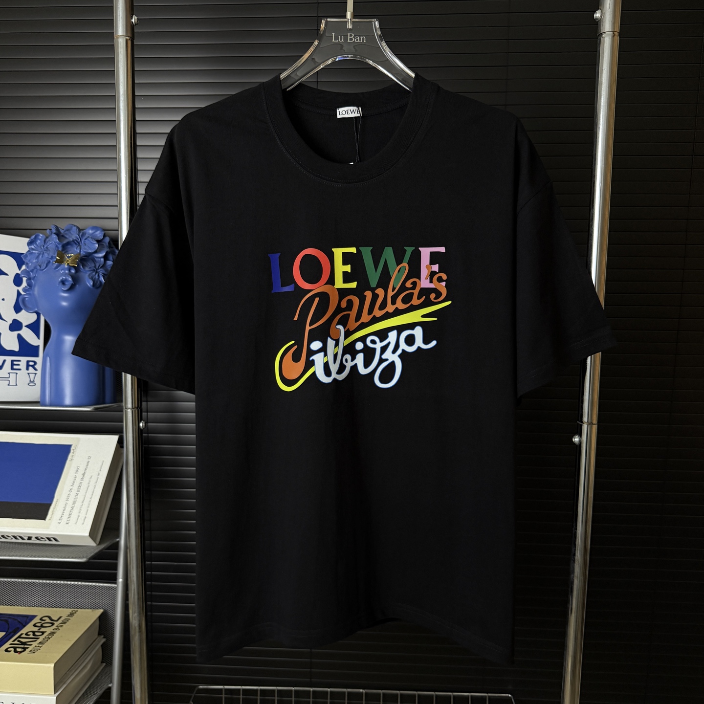 Loewe LOEWE/罗意威 彩虹图案口袋印字母LOGO圆领短袖T恤