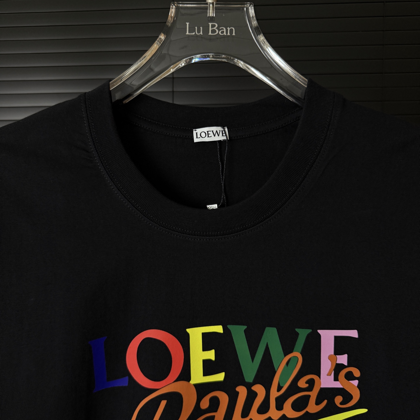 Loewe LOEWE/罗意威 彩虹图案口袋印字母LOGO圆领短袖T恤