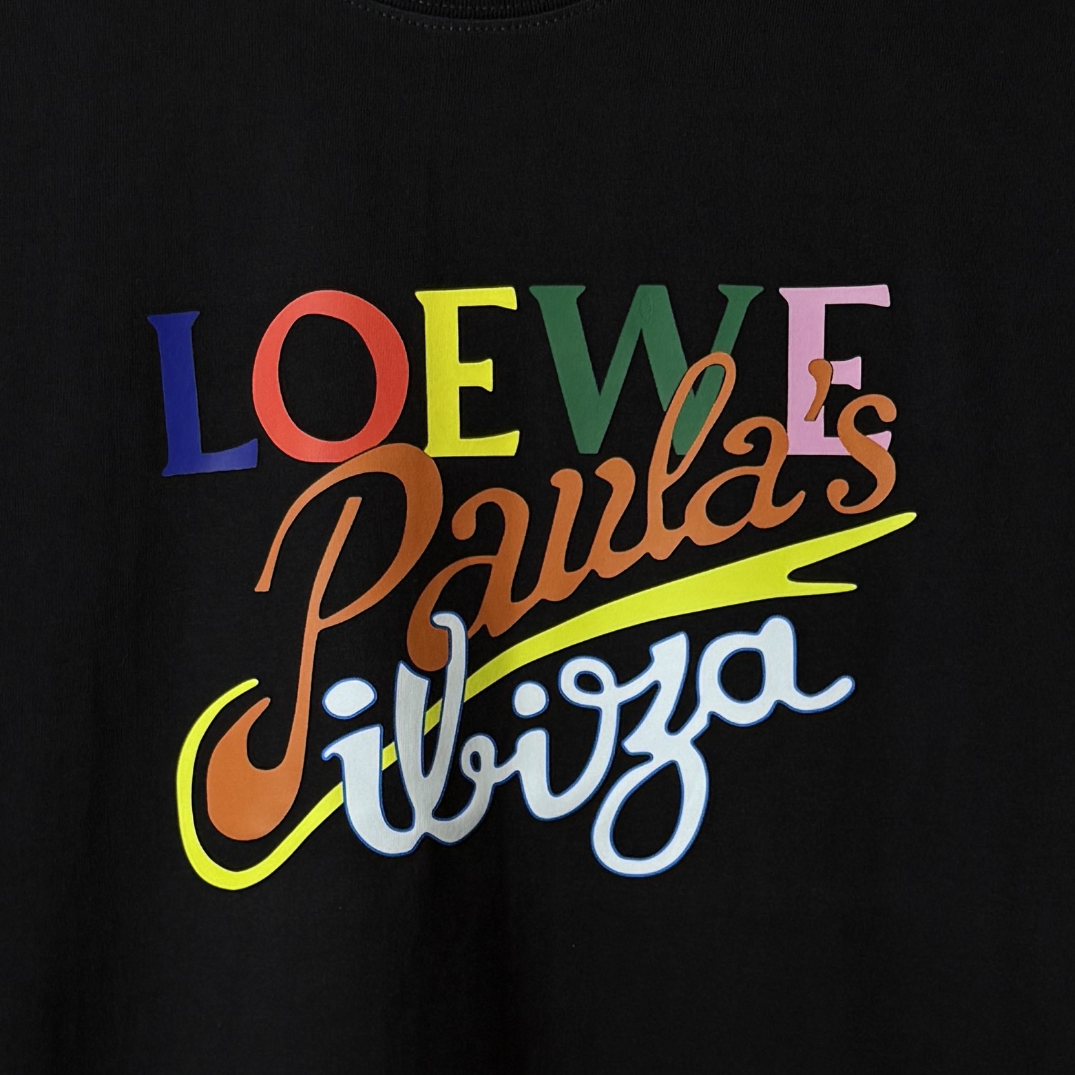 Loewe LOEWE/罗意威 彩虹图案口袋印字母LOGO圆领短袖T恤
