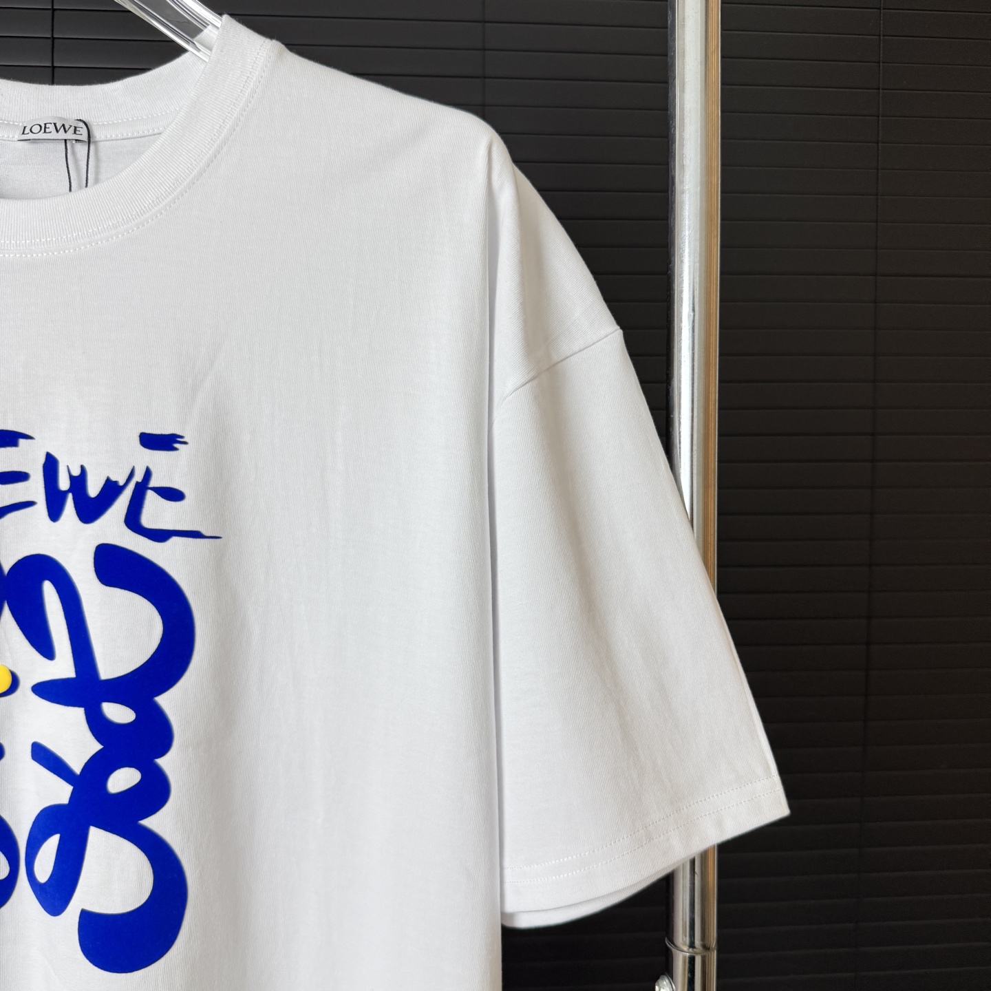 Loewe LOEWE/罗意威 拼色绒面字母LOGO圆领短袖T恤