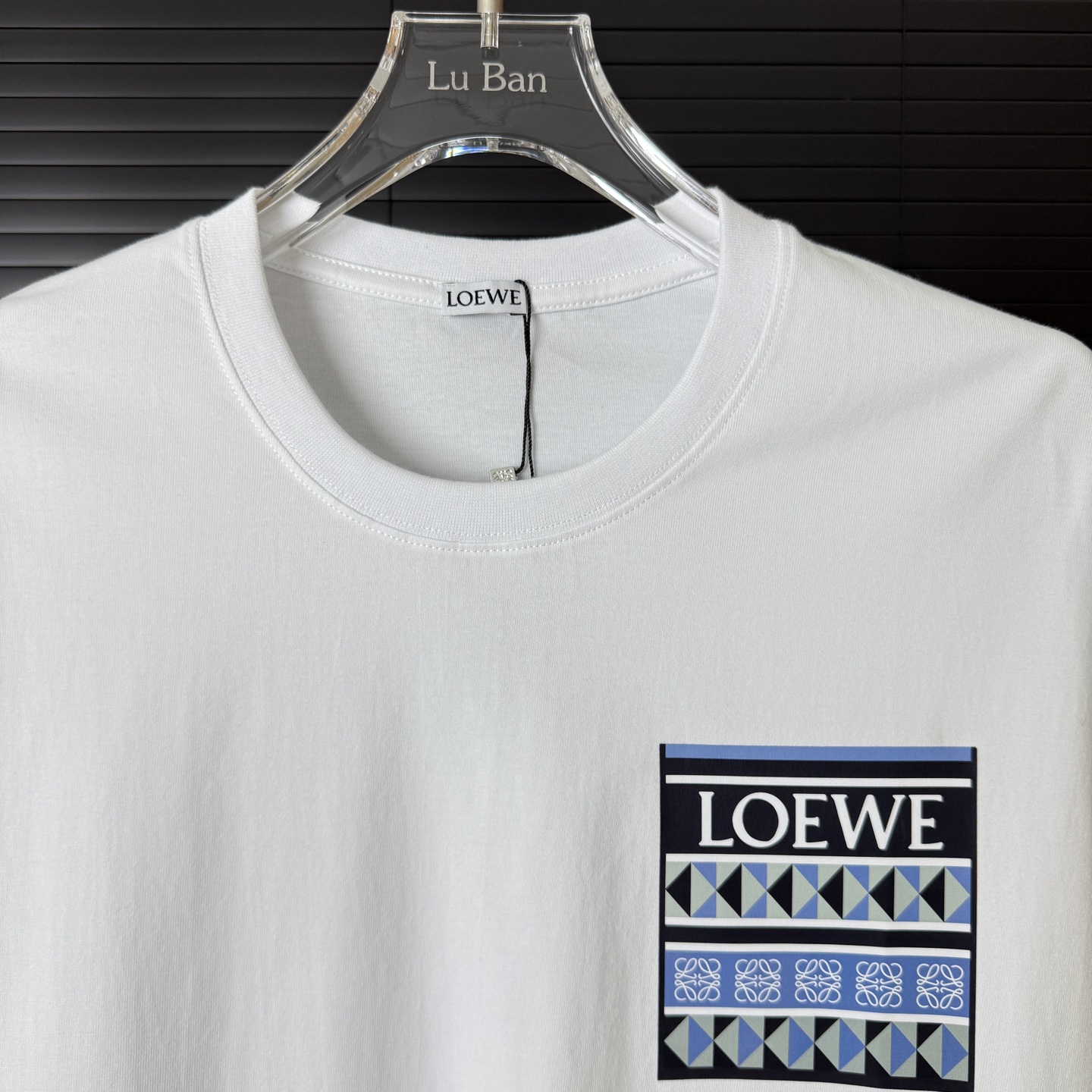 Loewe LOEWE/罗意威 几何图案口袋印字母LOGO圆领短袖T恤