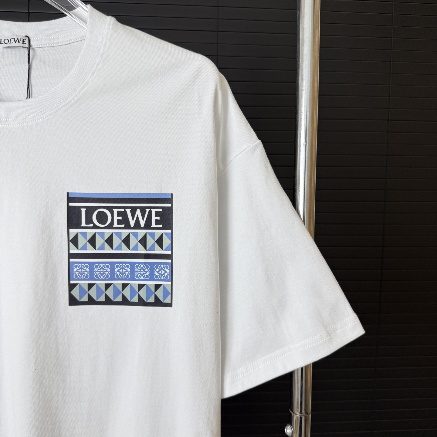 Loewe LOEWE/罗意威 几何图案口袋印字母LOGO圆领短袖T恤