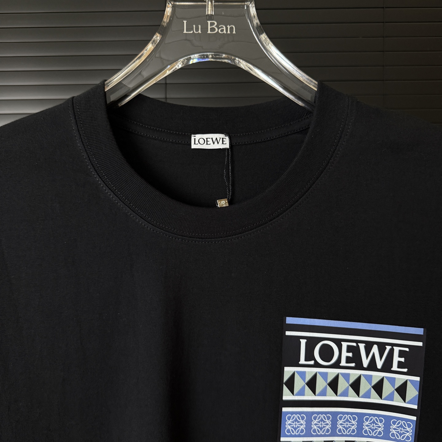 Loewe LOEWE/罗意威 几何图案口袋印字母LOGO圆领短袖T恤
