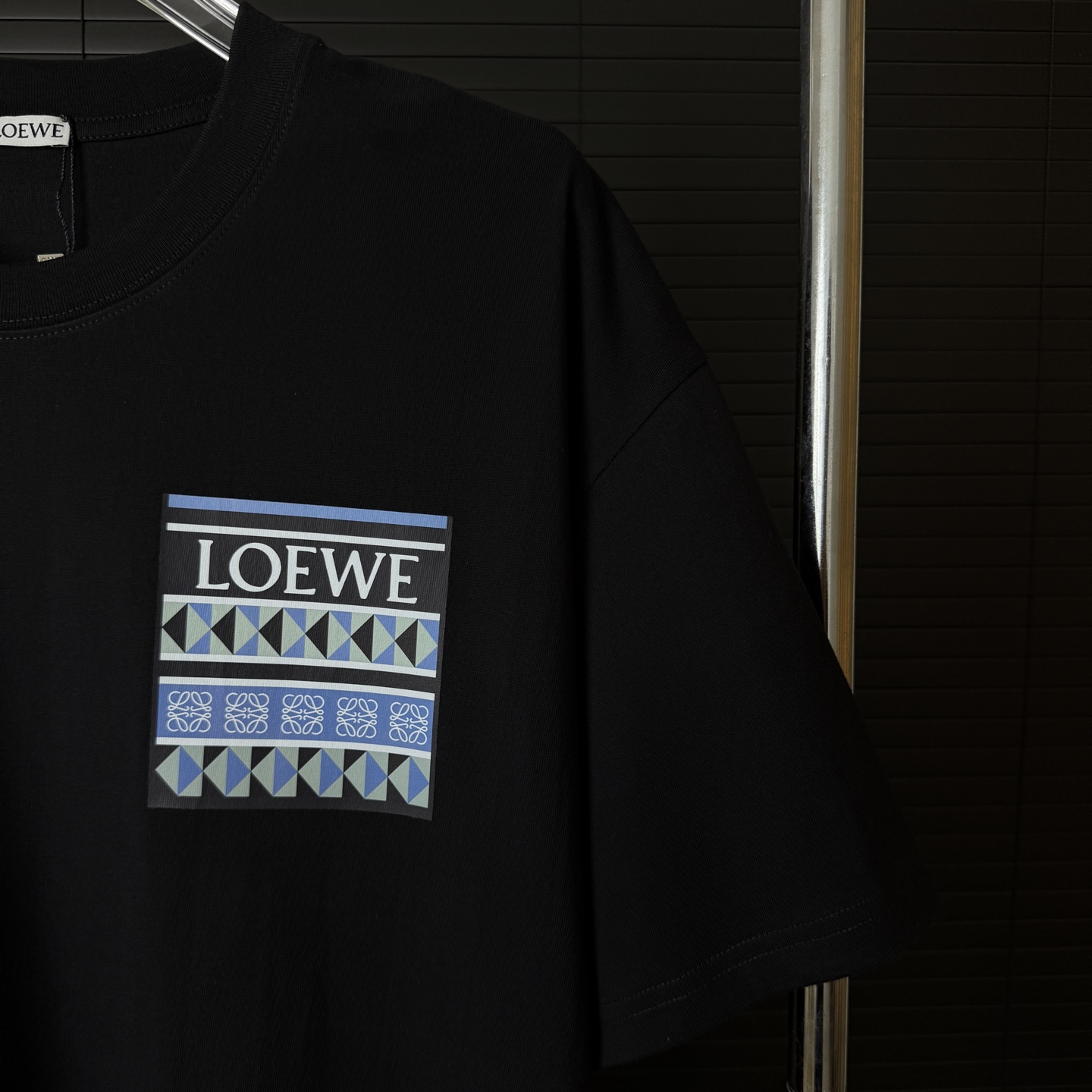 Loewe LOEWE/罗意威 几何图案口袋印字母LOGO圆领短袖T恤