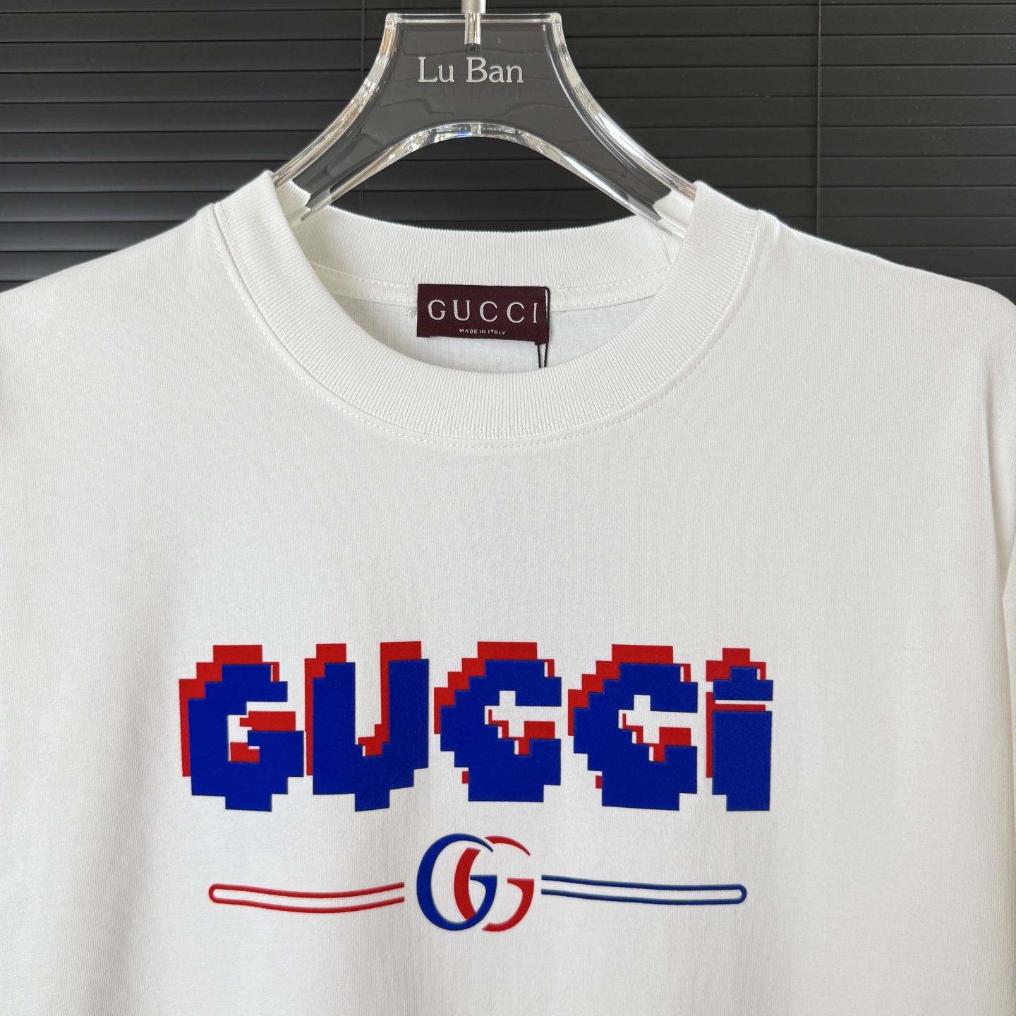 Gucci GUCCI/古驰 双色绒面 字母LOGO圆领短袖T恤
