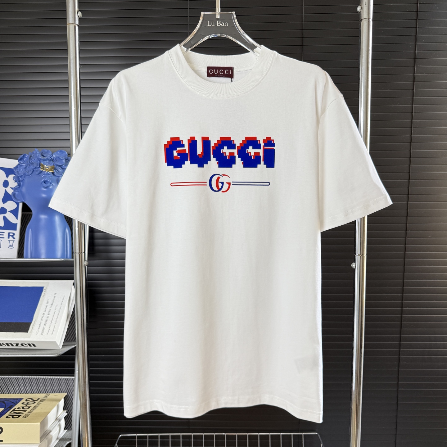 Gucci GUCCI/古驰 双色绒面 字母LOGO圆领短袖T恤
