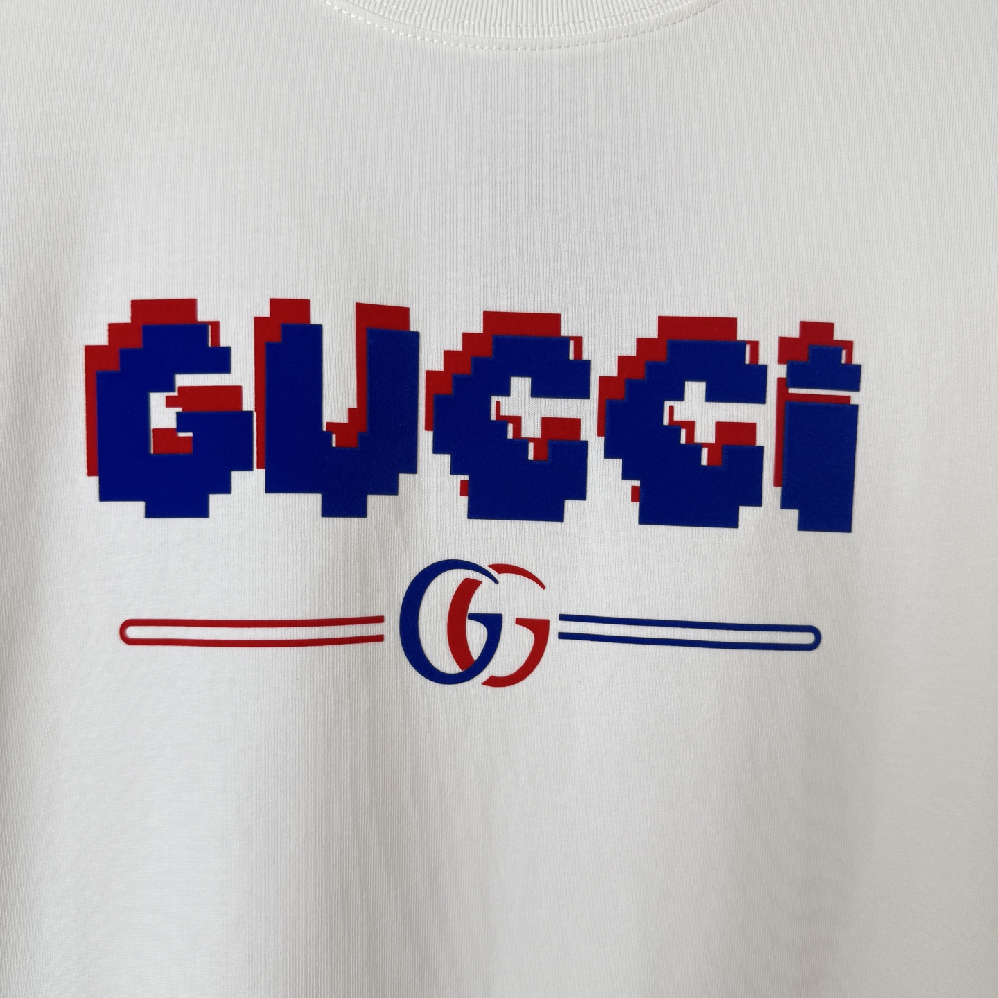 Gucci GUCCI/古驰 双色绒面 字母LOGO圆领短袖T恤