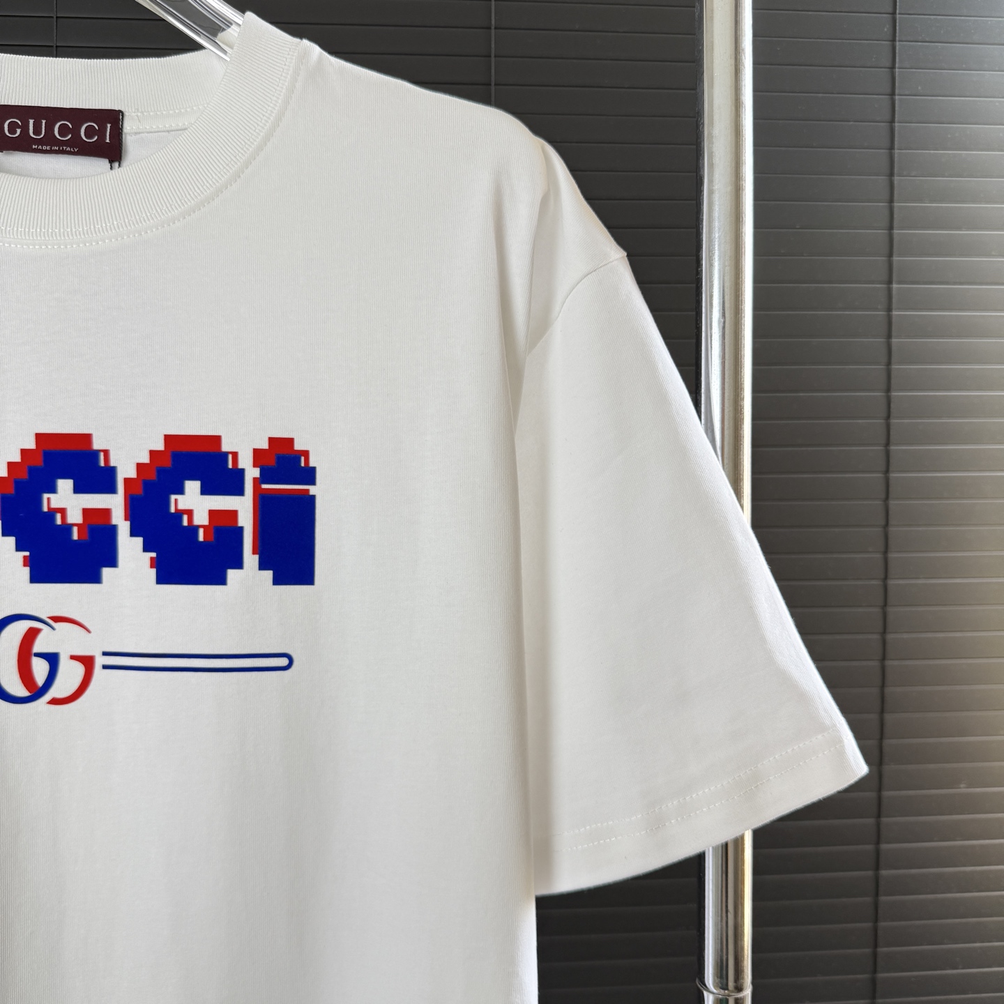 Gucci GUCCI/古驰 双色绒面 字母LOGO圆领短袖T恤
