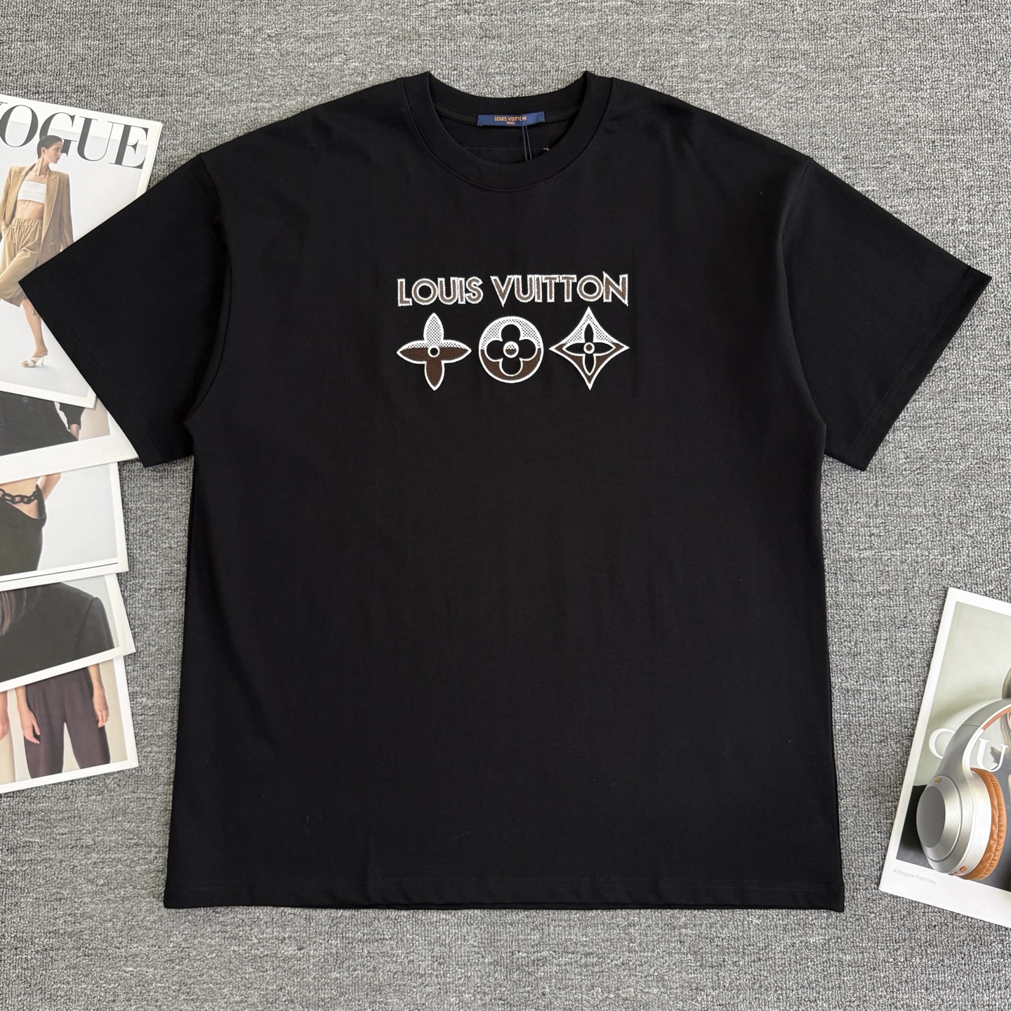 P90 A753 (Llegó el mismo día, disponible en stock) Louis Vuitton / Louis Vuitton Camiseta de manga corta con cuello red…