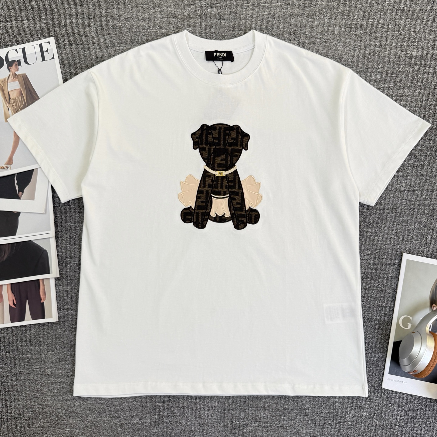 Fendi FENDI/芬迪 高品质320克圆领短袖T恤