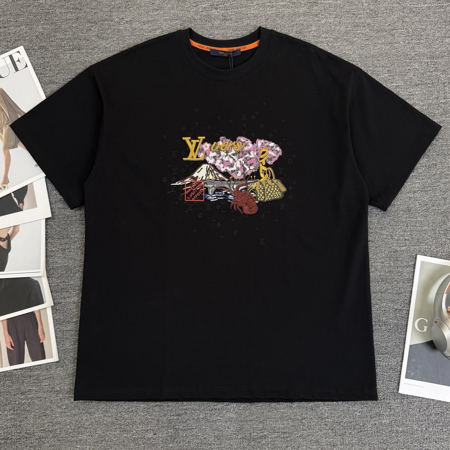 P110 A802 (Llegó el mismo día, listo para stock) Louis Vuitton / Louis Vuitton Camiseta de manga corta con cuello redon…