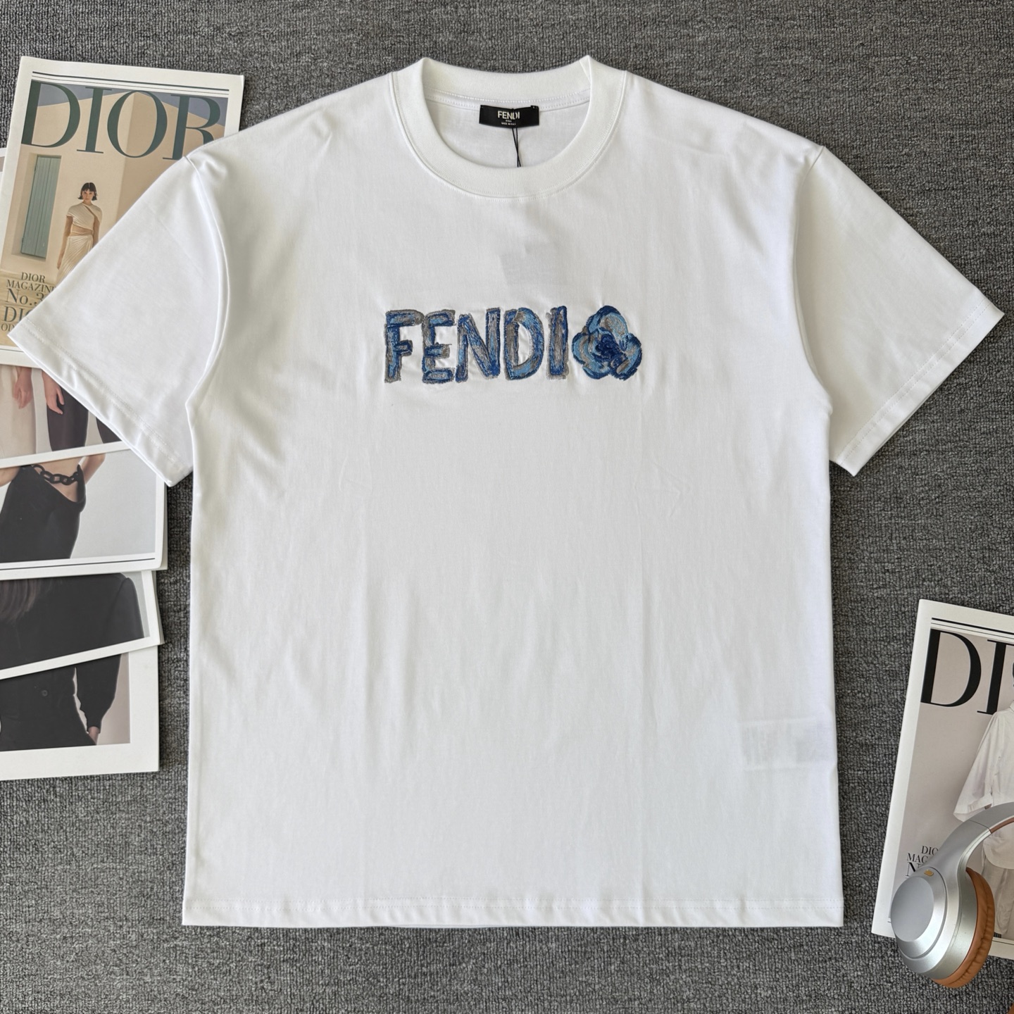 Fendi FENDI/芬迪 高品质320克圆领短袖T恤