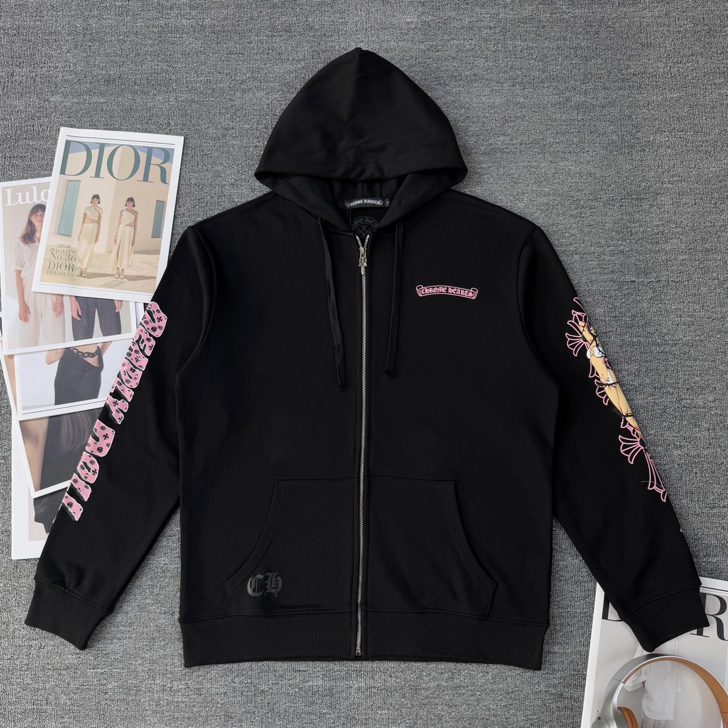 Chrome Hearts 克罗心Chrome hearts 联名Deadly Doll 限定漫画外套拉链连帽卫衣