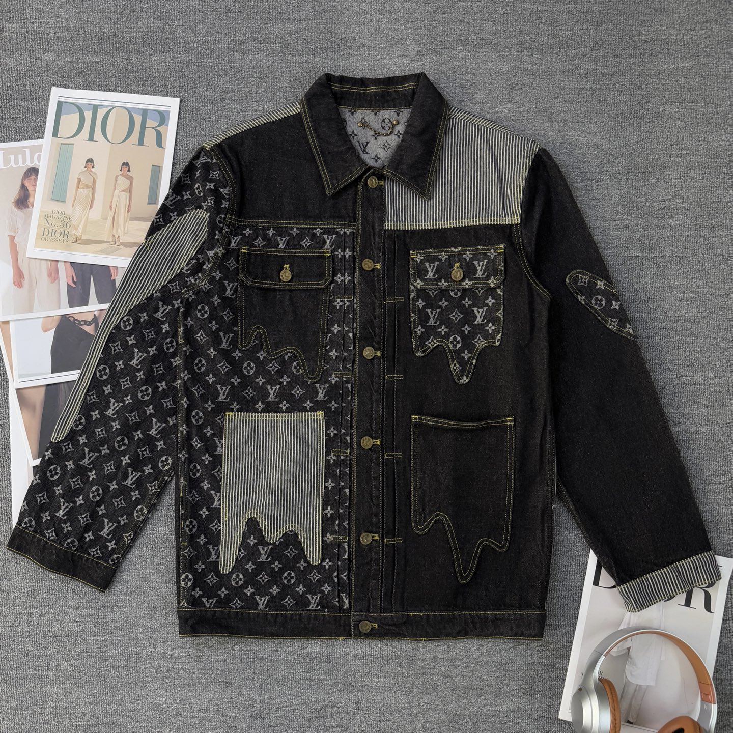 Louis Vuitton Louis vuitton & 路易威登LV NIGO联名款解构拼接老花满印牛仔外套