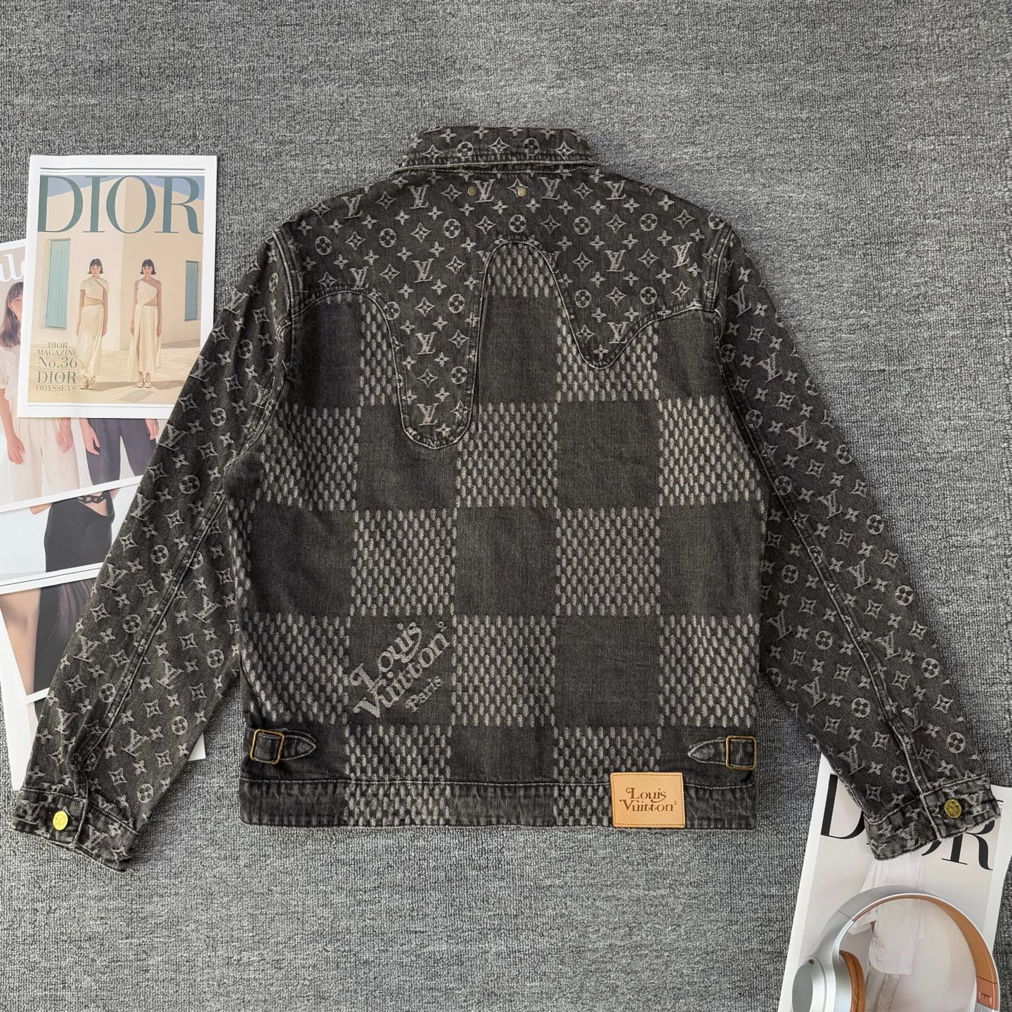 Louis Vuitton Louis vuitton & 路易威登LV×NIGO 老花满印拼接棋盘格牛仔外套