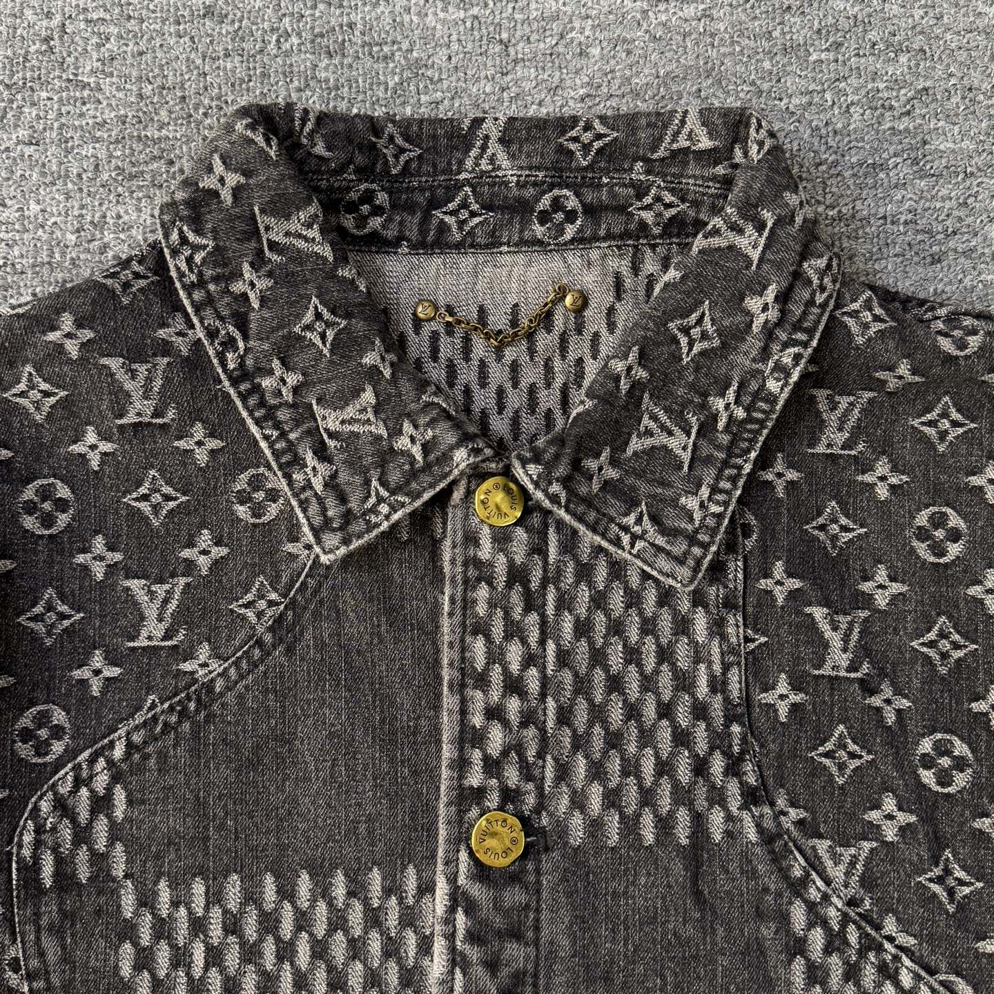 Louis Vuitton Louis vuitton & 路易威登LV×NIGO 老花满印拼接棋盘格牛仔外套