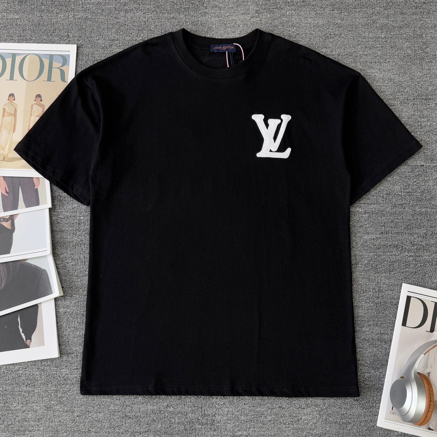 Louis Vuitton LOUIS VUITTON/路易威登LV 25ss新款 老花字母logo贴布绣圆领短袖T恤