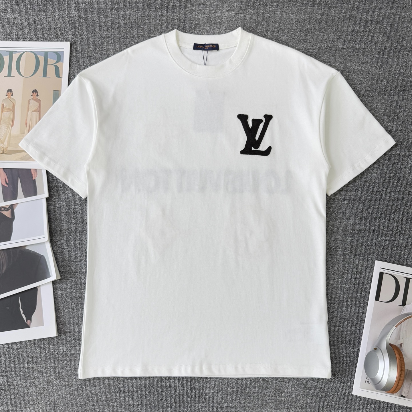 Louis Vuitton LOUIS VUITTON/路易威登LV 25ss新款 老花字母logo贴布绣圆领短袖T恤