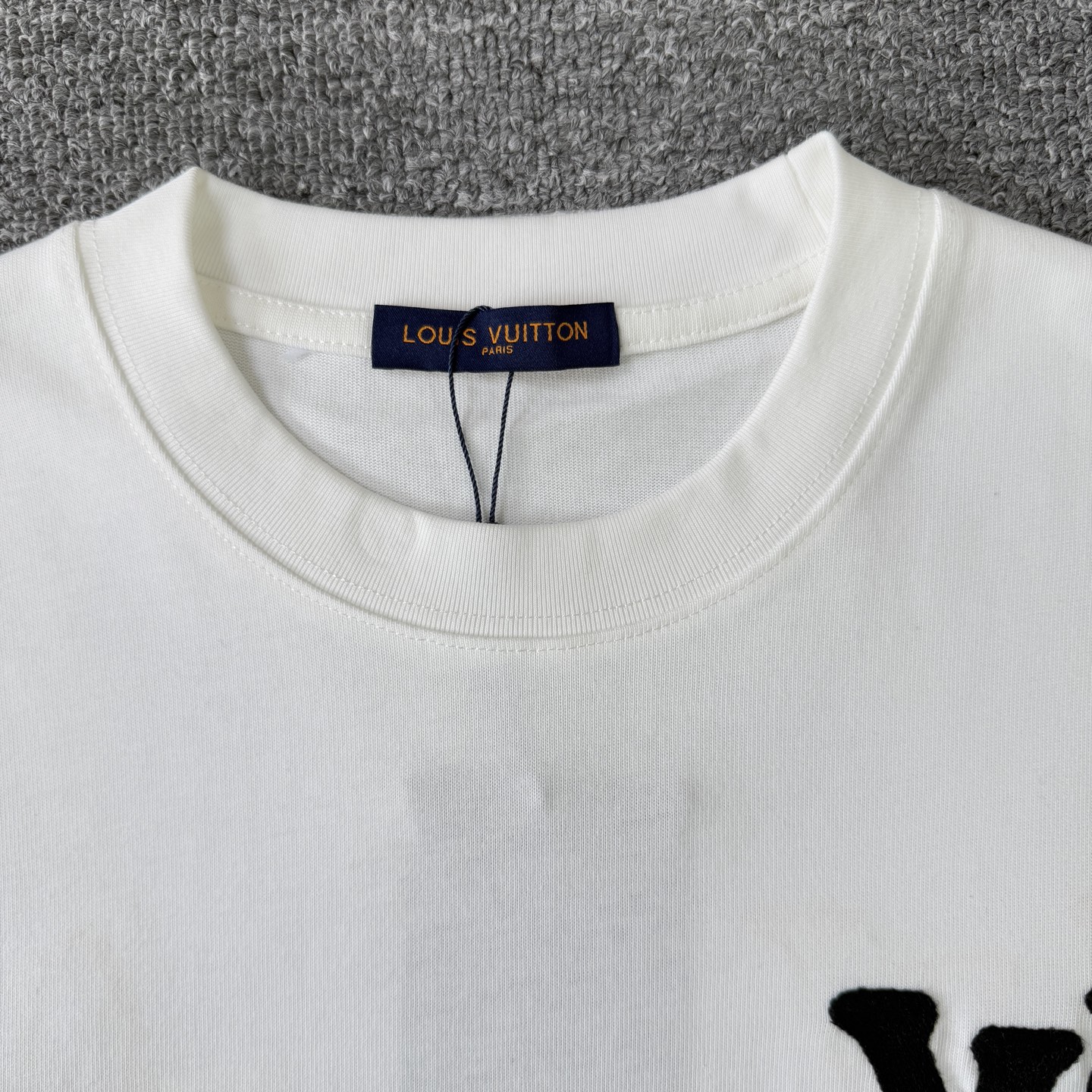 Louis Vuitton LOUIS VUITTON/路易威登LV 25ss新款 老花字母logo贴布绣圆领短袖T恤