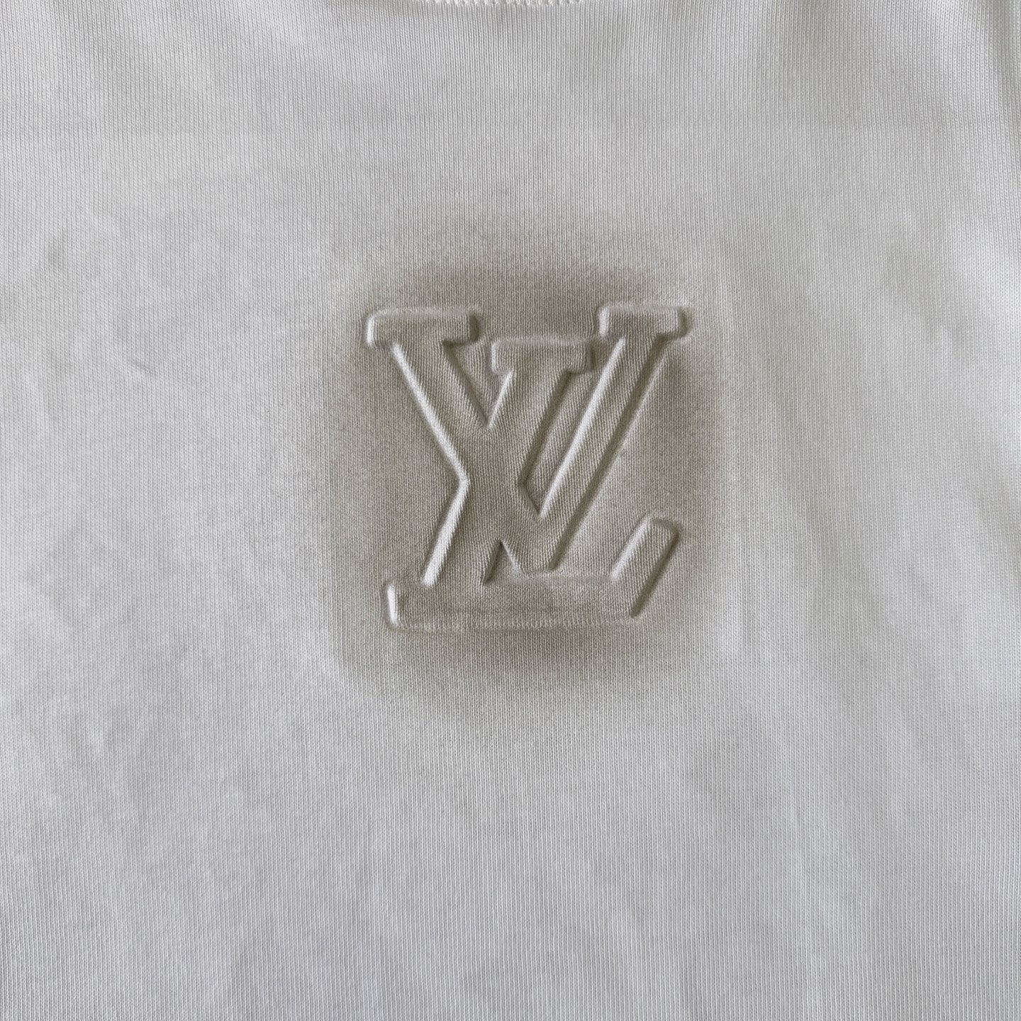 Louis Vuitton LOUIS VUITTON/路易威登LV 2025夏季新款重工高品质老花浮雕喷墨圆领短袖T恤