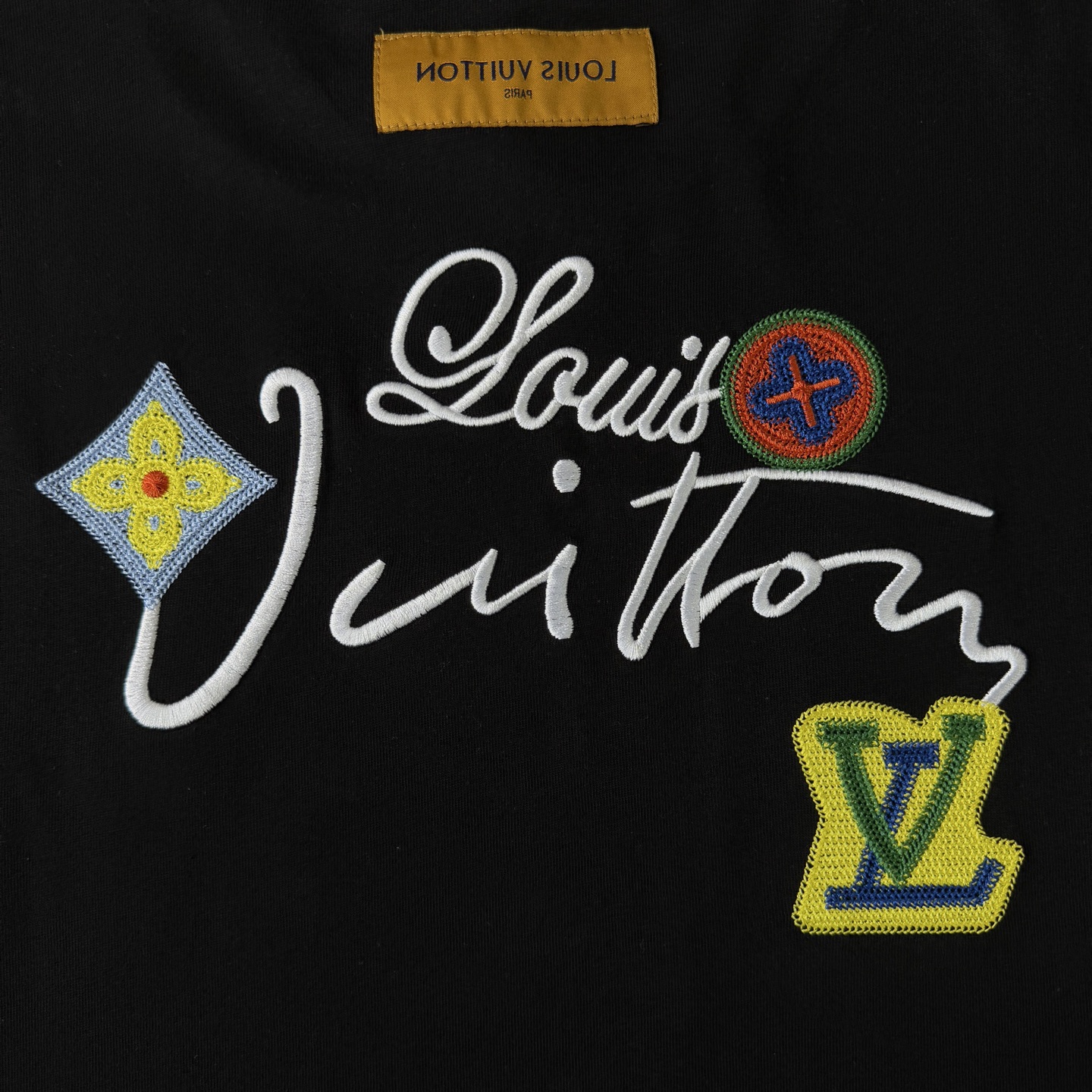 Louis Vuitton LOUIS VUITTON/路易威登LV 25ss前后刺绣花卉字母圆领短袖T恤