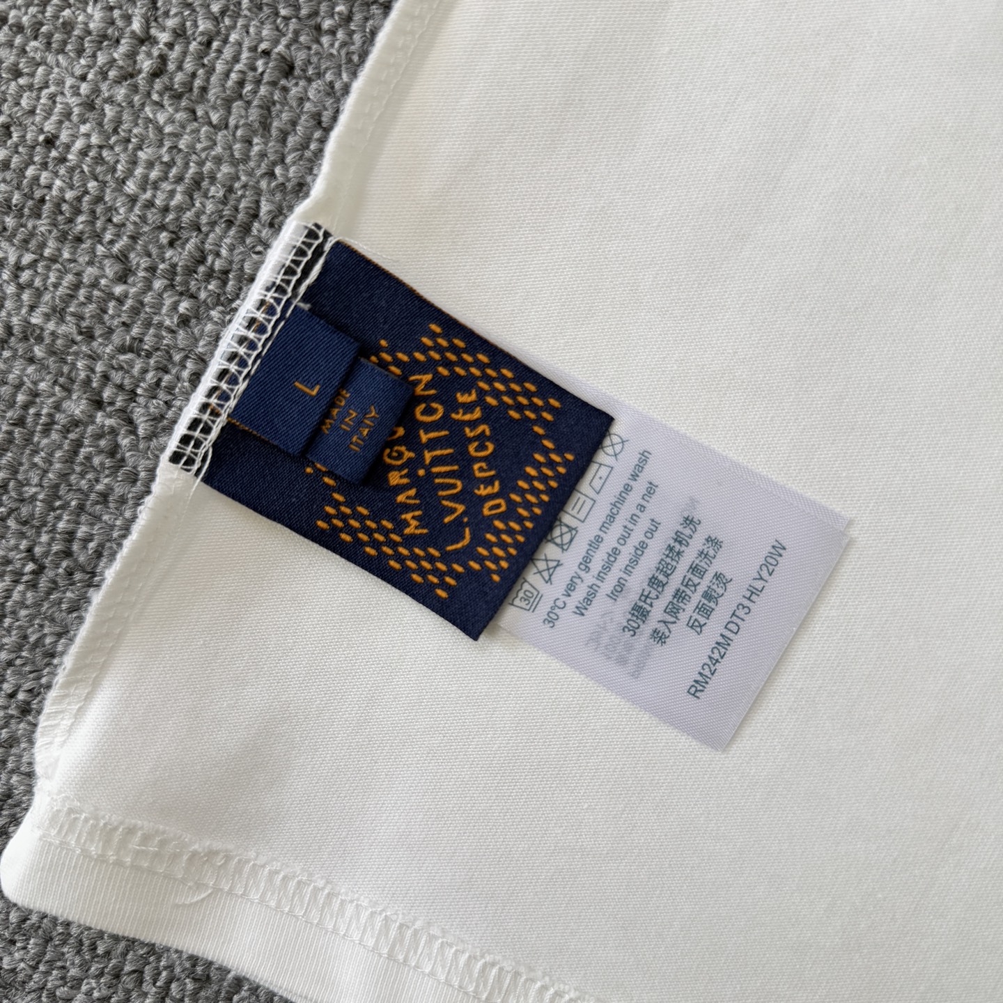Louis Vuitton LOUIS VUITTON/路易威登LV 25ss前后刺绣花卉字母圆领短袖T恤