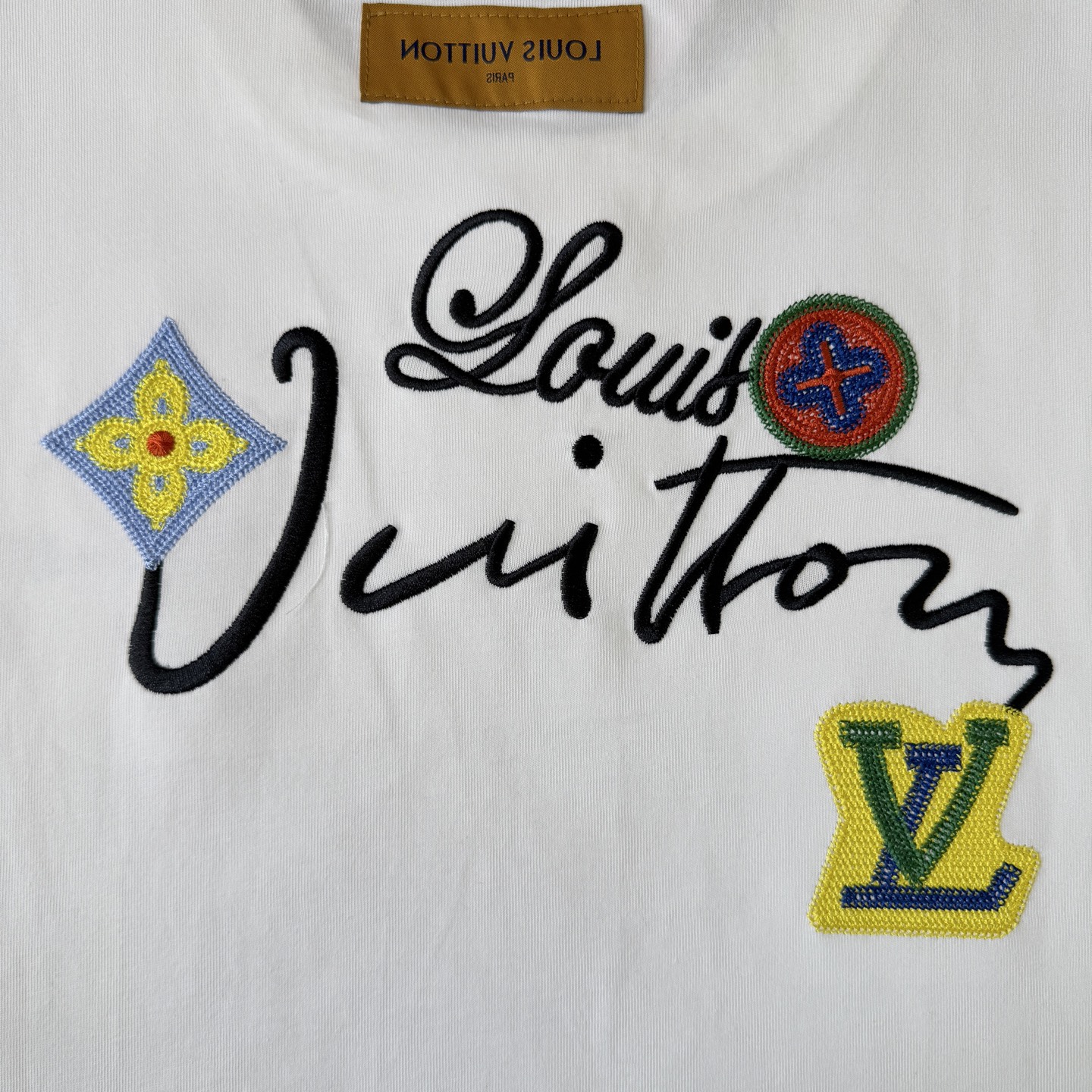 Louis Vuitton LOUIS VUITTON/路易威登LV 25ss前后刺绣花卉字母圆领短袖T恤