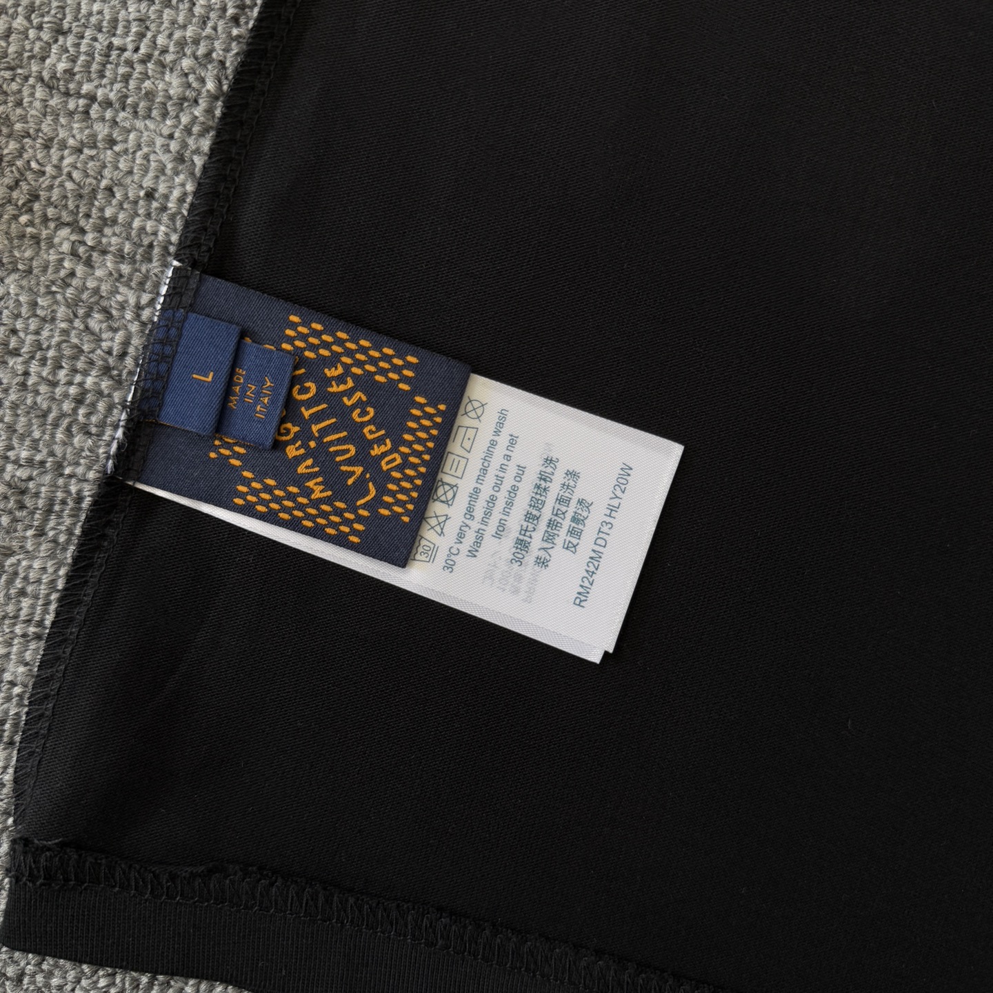 Louis Vuitton LOUIS VUITTON/路易威登LV 25ss新款 logo 字母硅胶压花款短袖圆领T恤