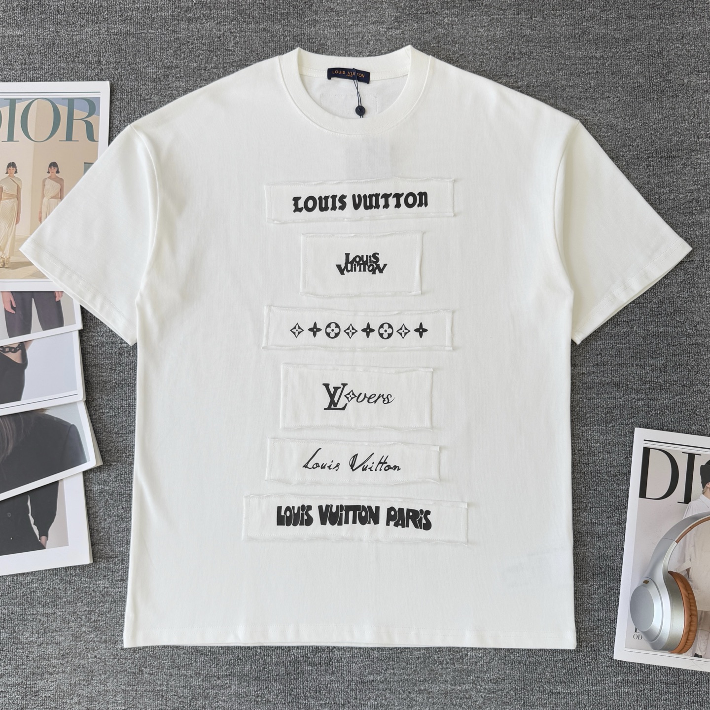 Louis Vuitton LOUIS VUITTON/路易威登SS24贴布印花刺绣多拼款式短袖T恤