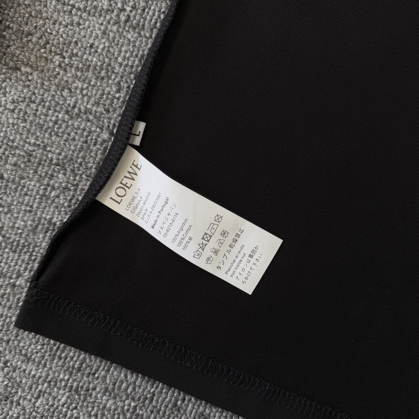 Loewe 罗意威L0EWE 款极简纯色logo刺绣圆领短袖T恤