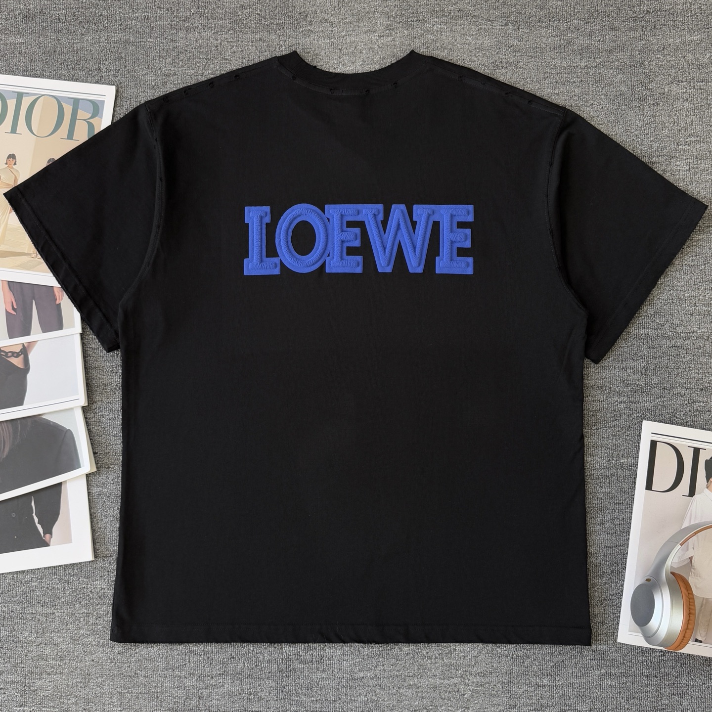 Loewe LOEWE罗意威 26SS新款3D发泡 字母立体做旧磨破圆领T恤短袖