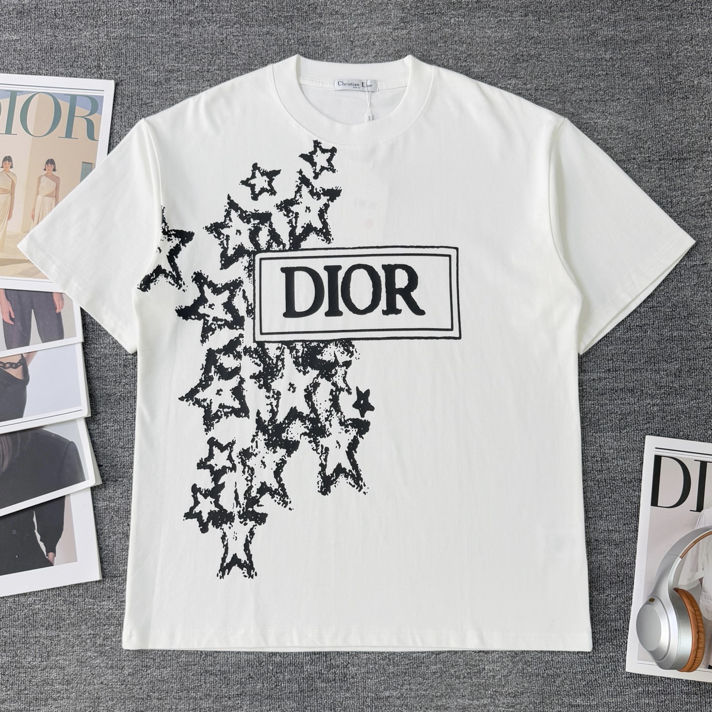 Dior Dior 迪奥 新款 字母星星印花短袖圆领T恤