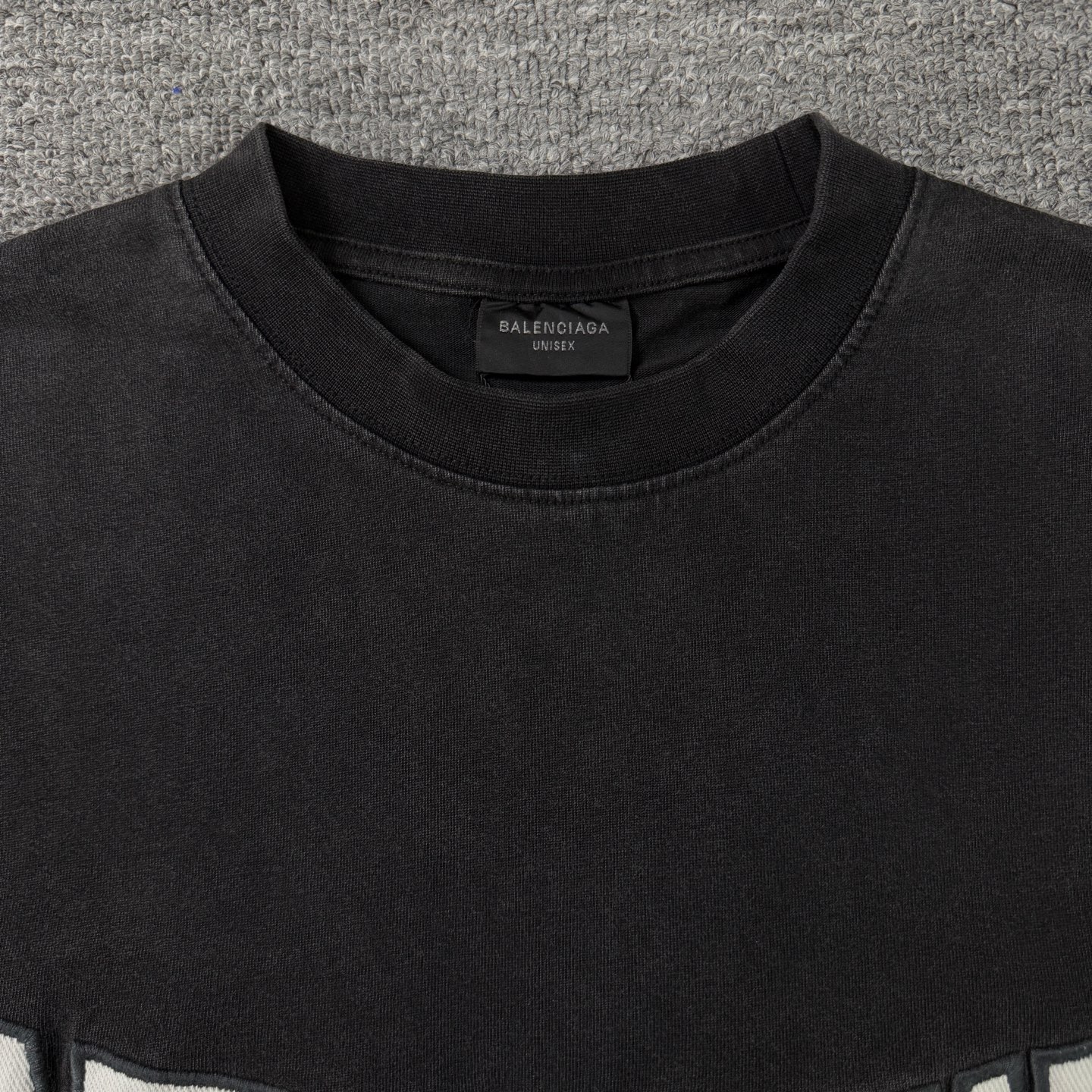 Balenciaga Balenciaga巴黎世家2025新款水洗款贴布绣logo 圆领短袖T恤